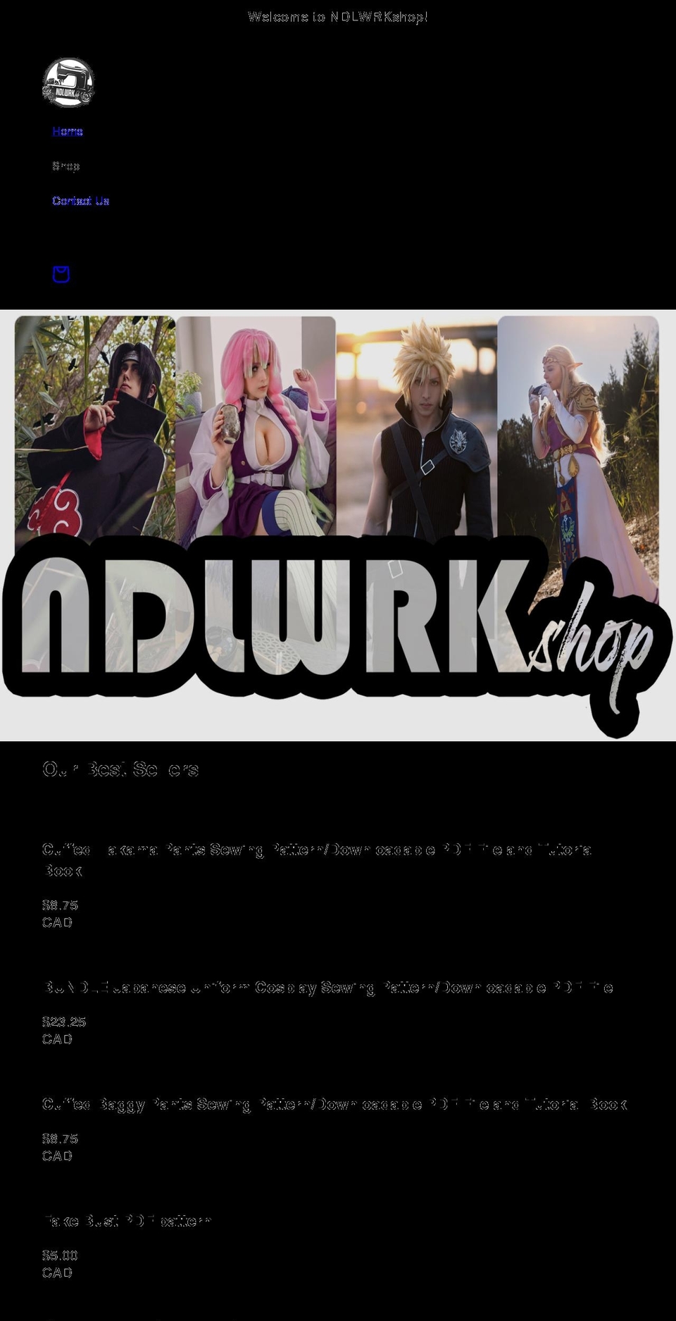 ndlwrkshop.com shopify website screenshot