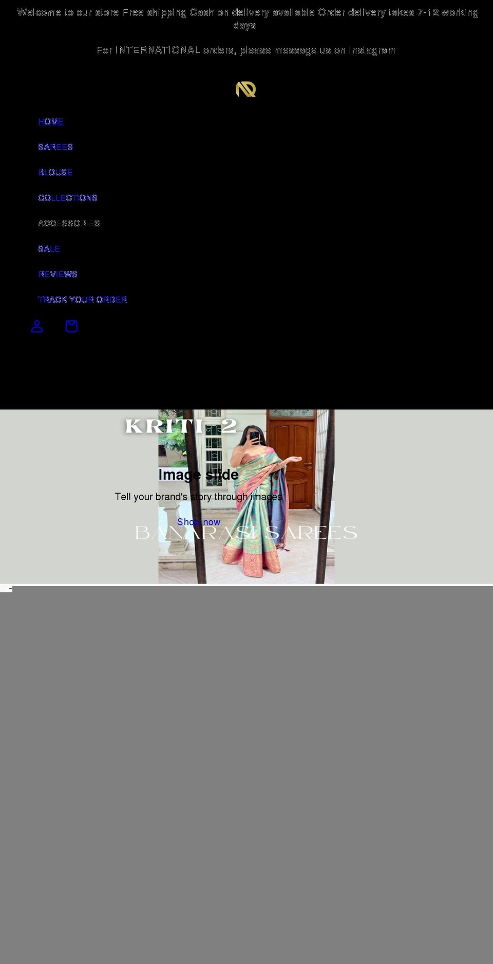 ndsarees.com shopify website screenshot