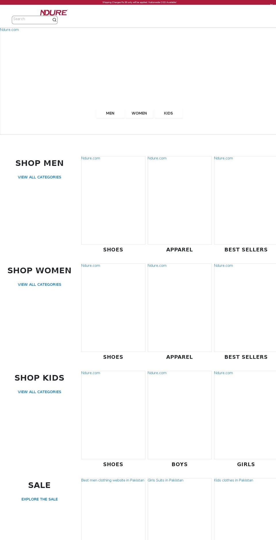 ndure.com shopify website screenshot