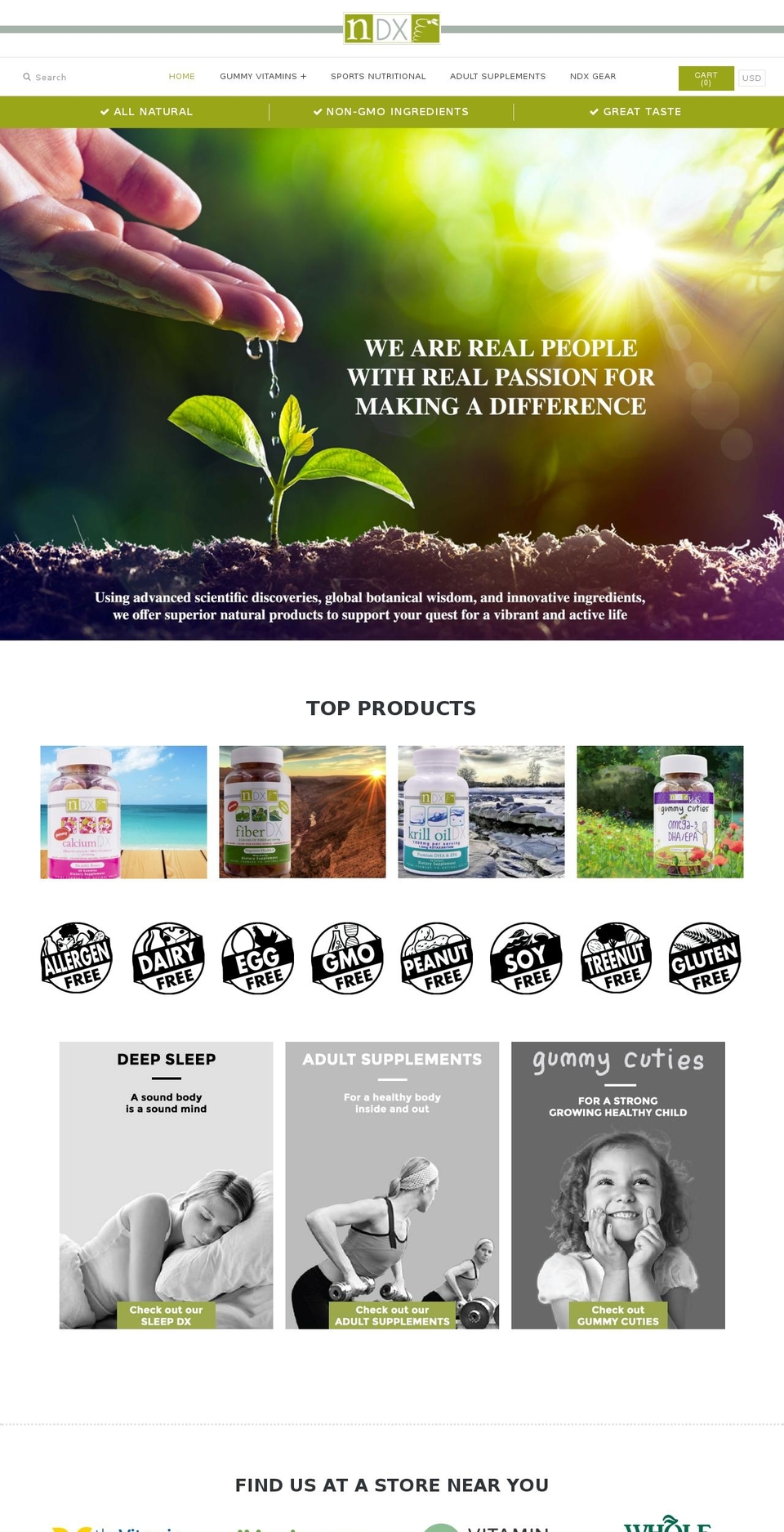 ndxusa.com shopify website screenshot