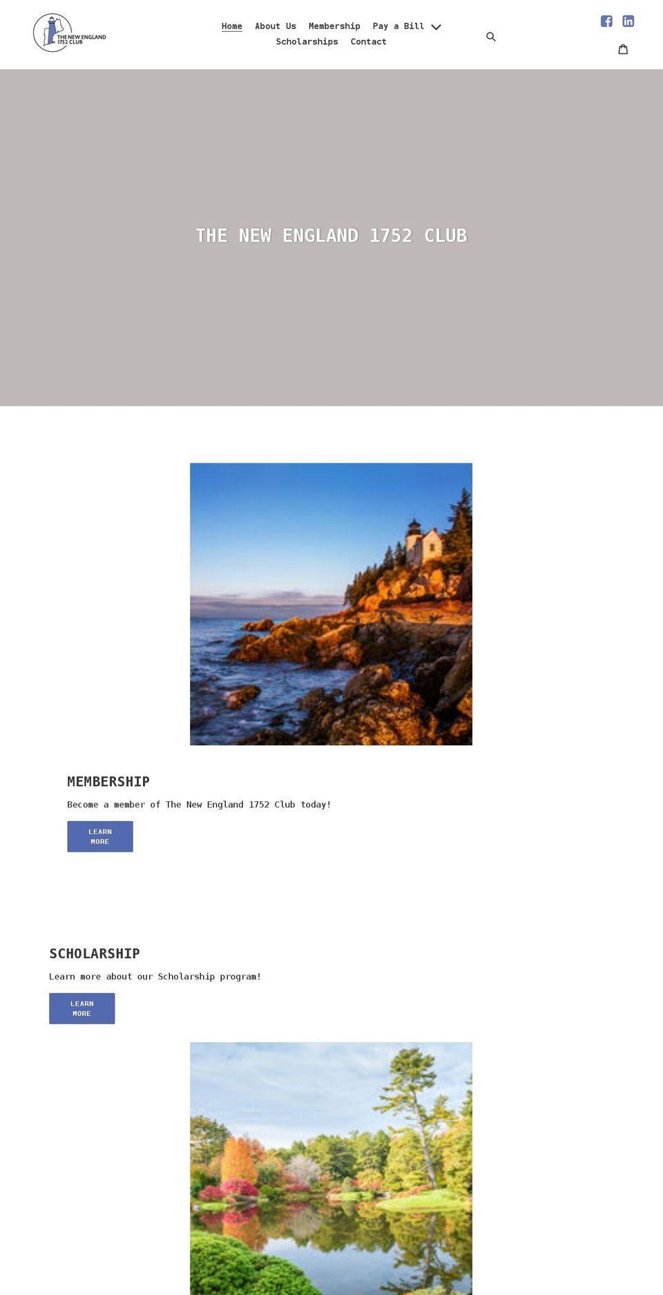 ne1752club.org shopify website screenshot
