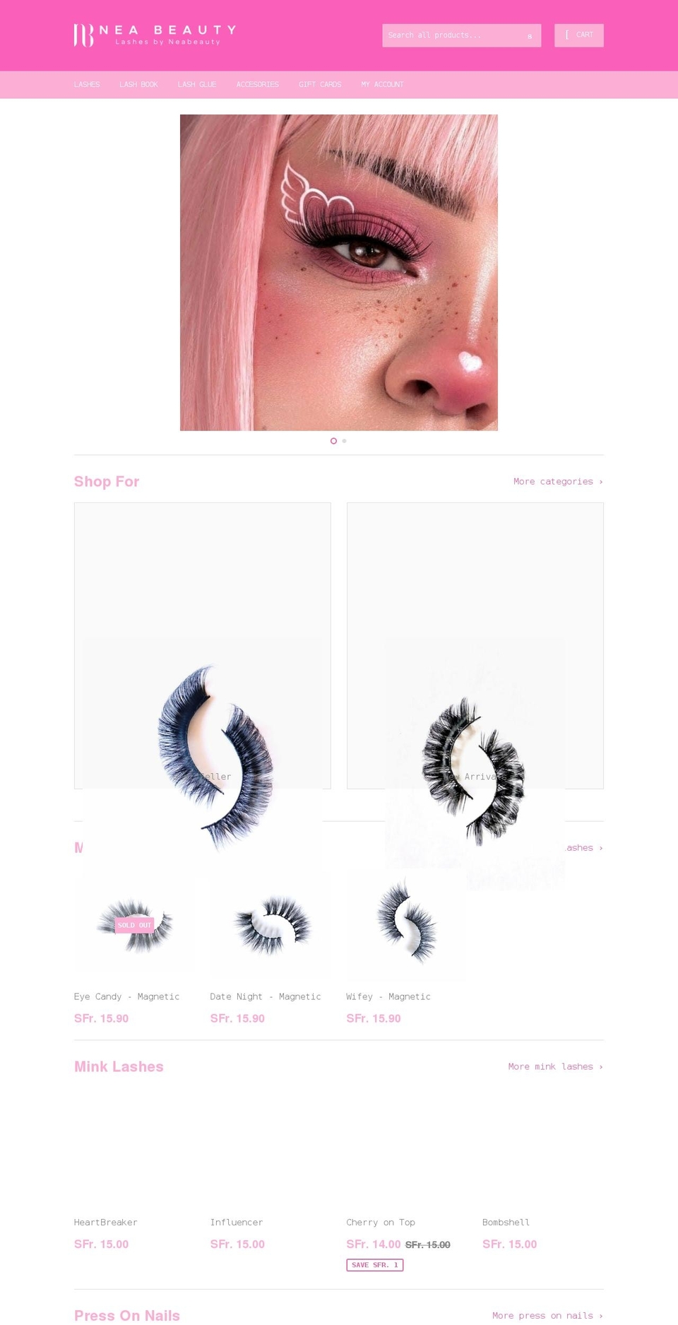 neabeauty.com shopify website screenshot