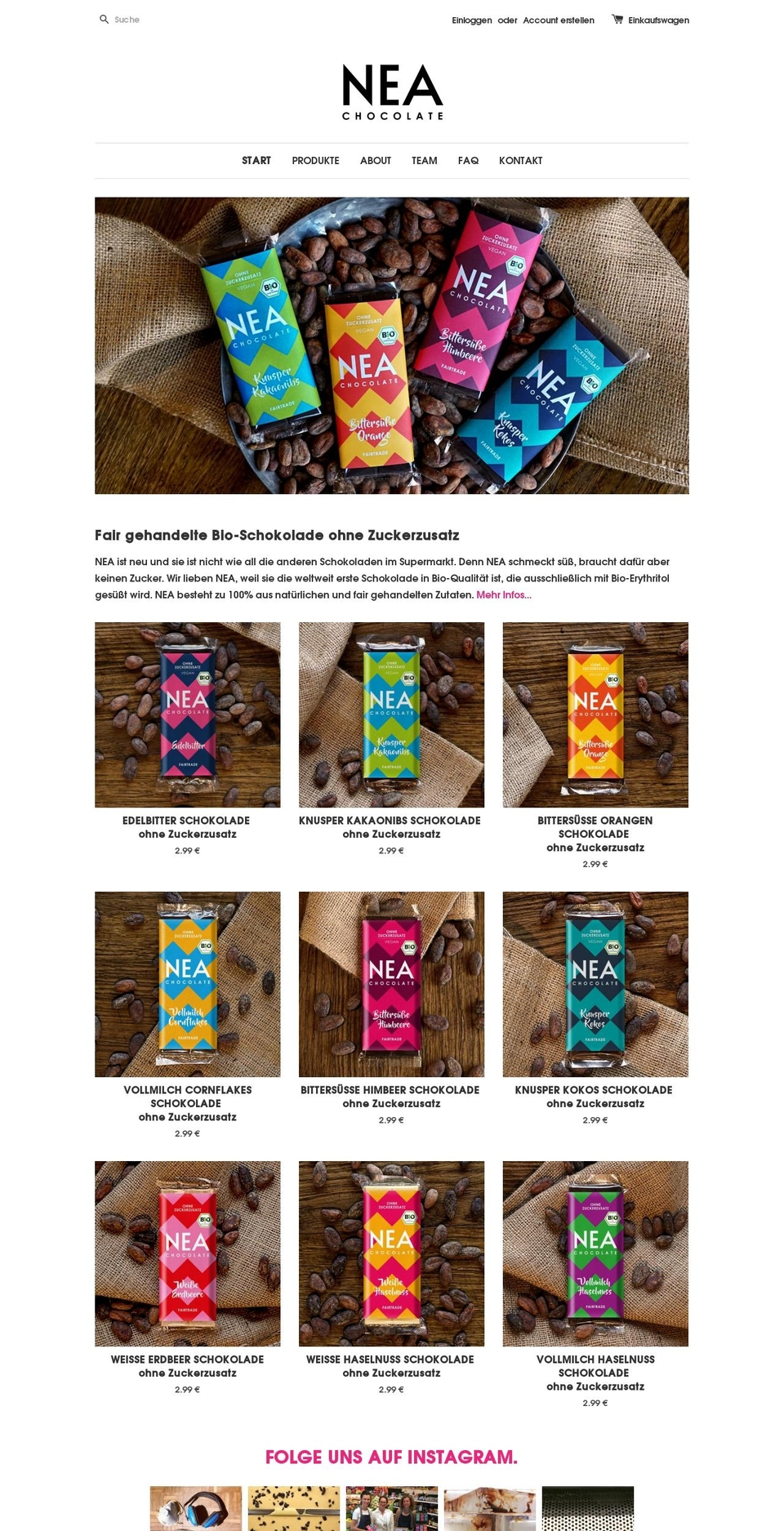 neachocolate.com — Shopify storefront screenshot