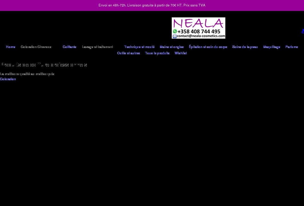 neala-cosmetics.com shopify website screenshot