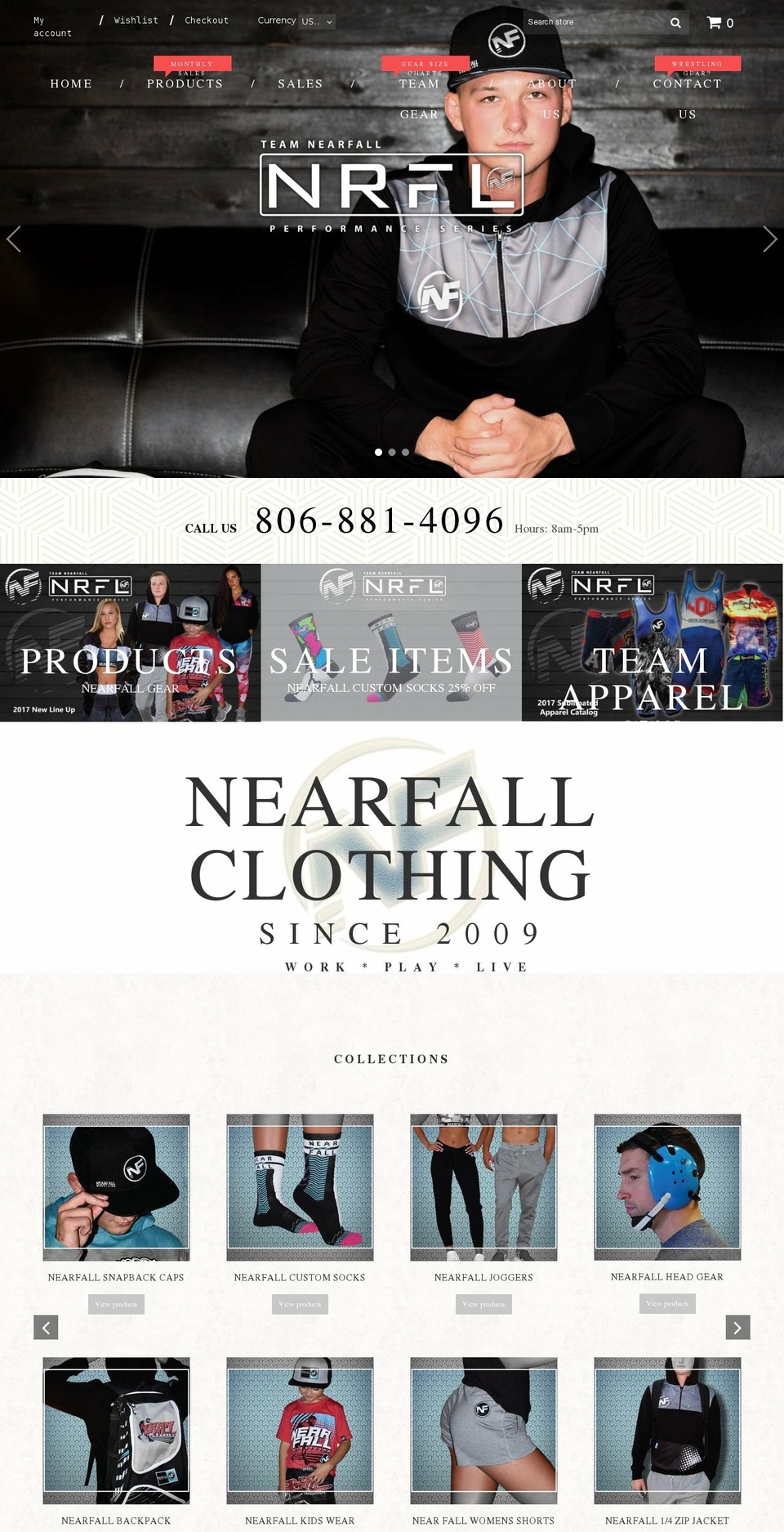 nearfallclothing.com shopify website screenshot