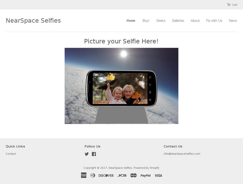 nearspaceselfies.com shopify website screenshot