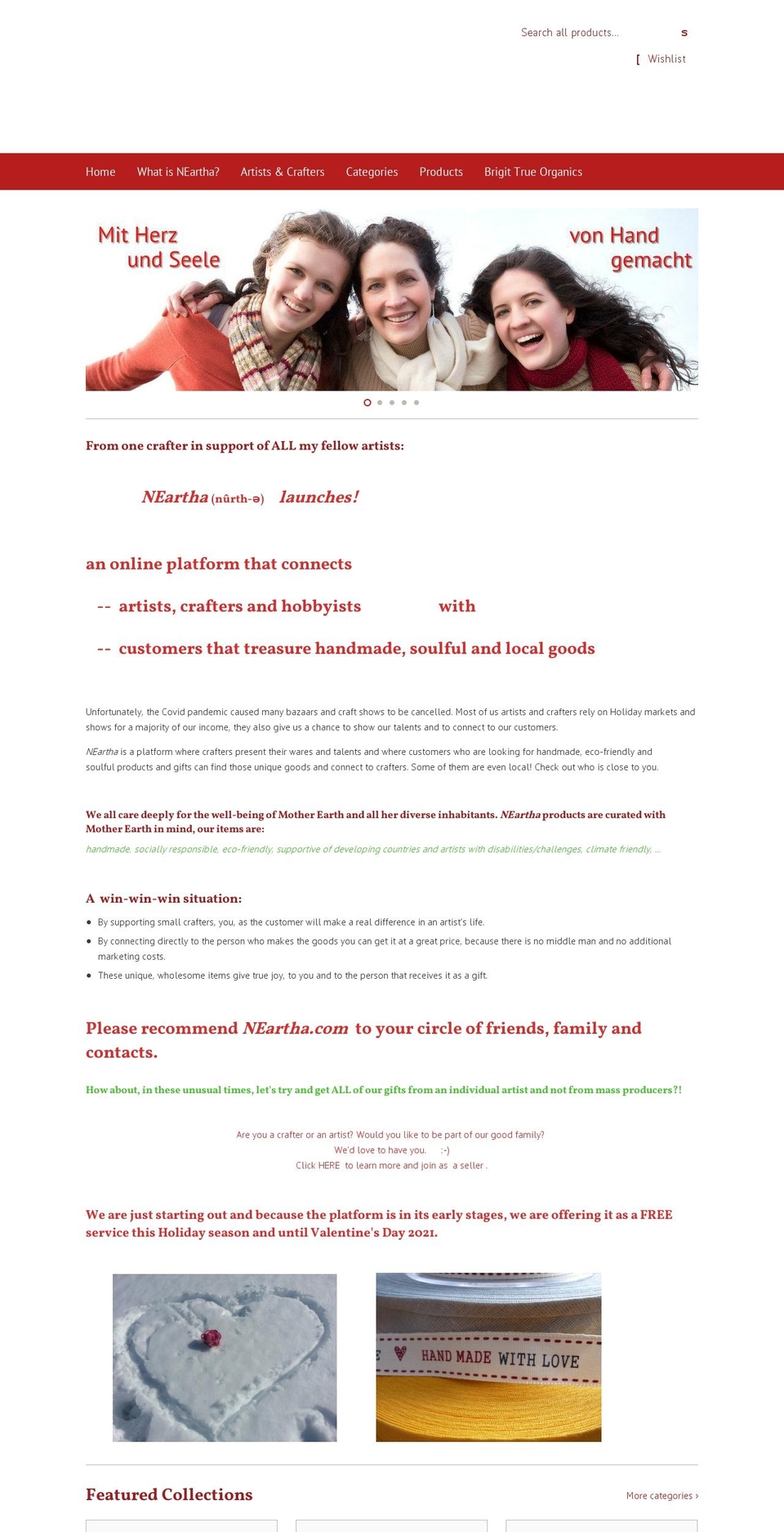 neartha.com shopify website screenshot