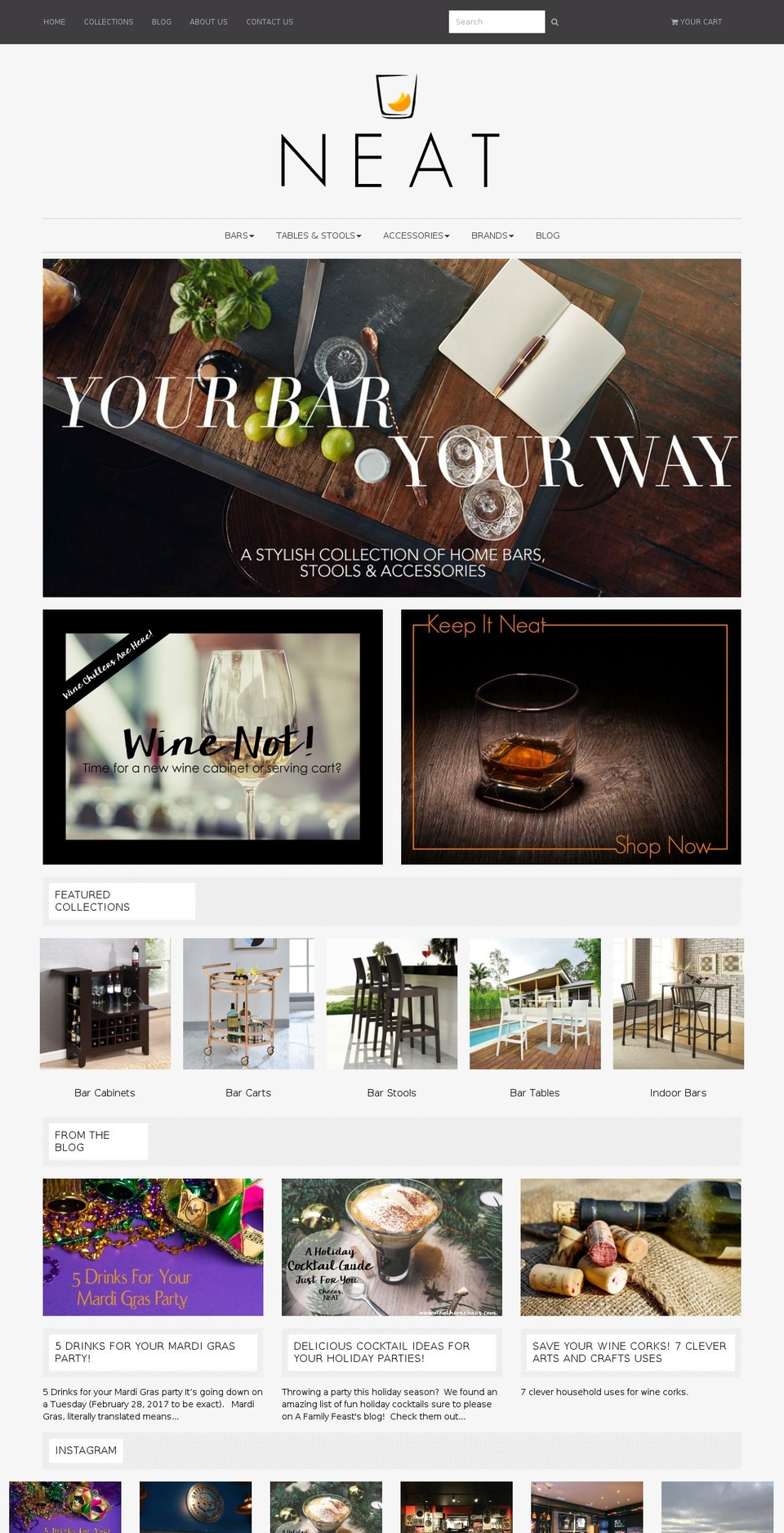neathomebars.com shopify website screenshot