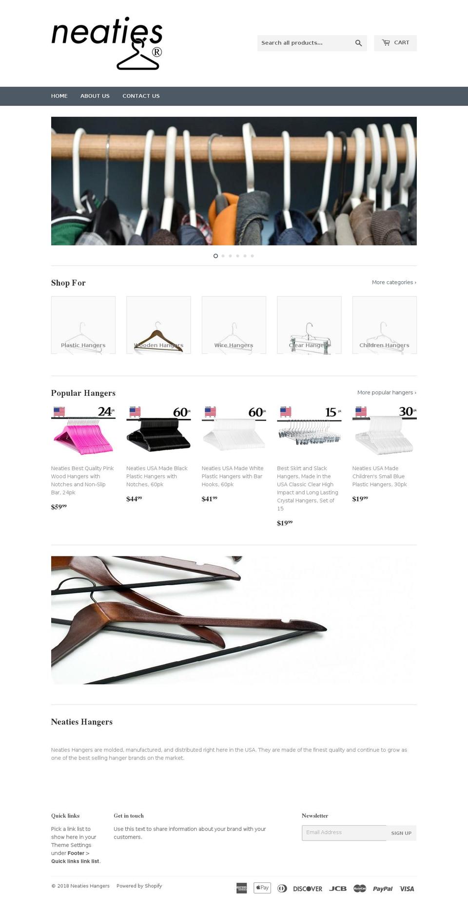 neatieshangers.com — Shopify storefront screenshot