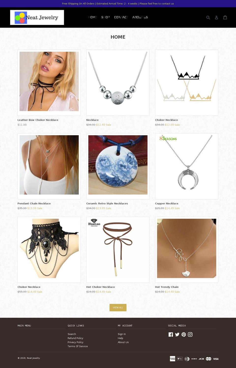 neatjewelry.com — Shopify storefront screenshot