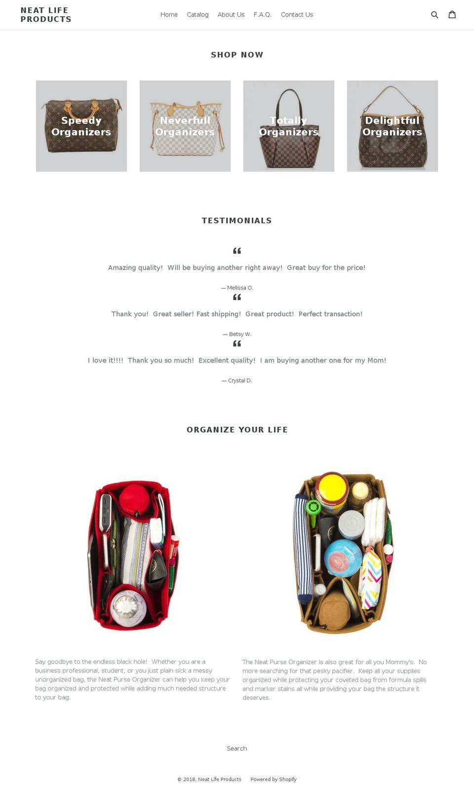 neatlifeproducts.com — Shopify storefront screenshot