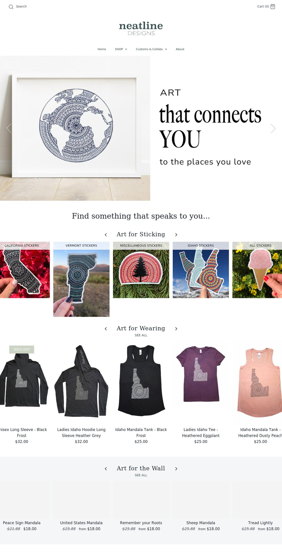 neatlinedesigns.com shopify website screenshot
