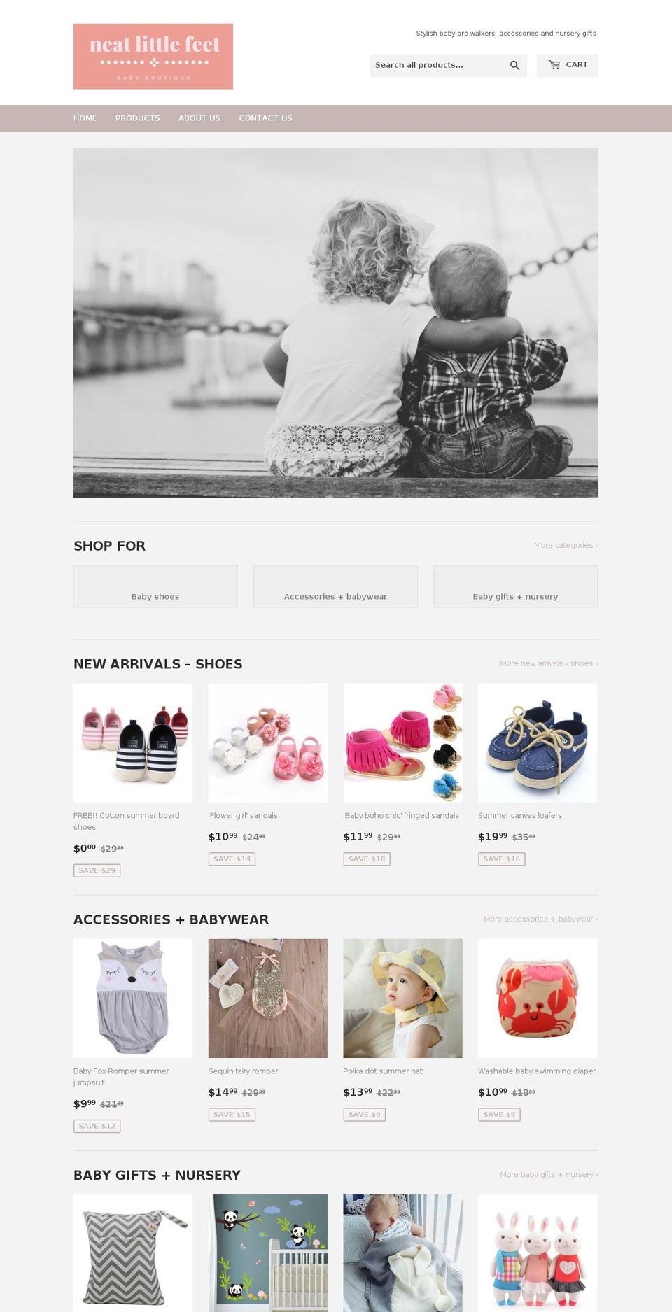 neatlittlefeet.com — Shopify storefront screenshot