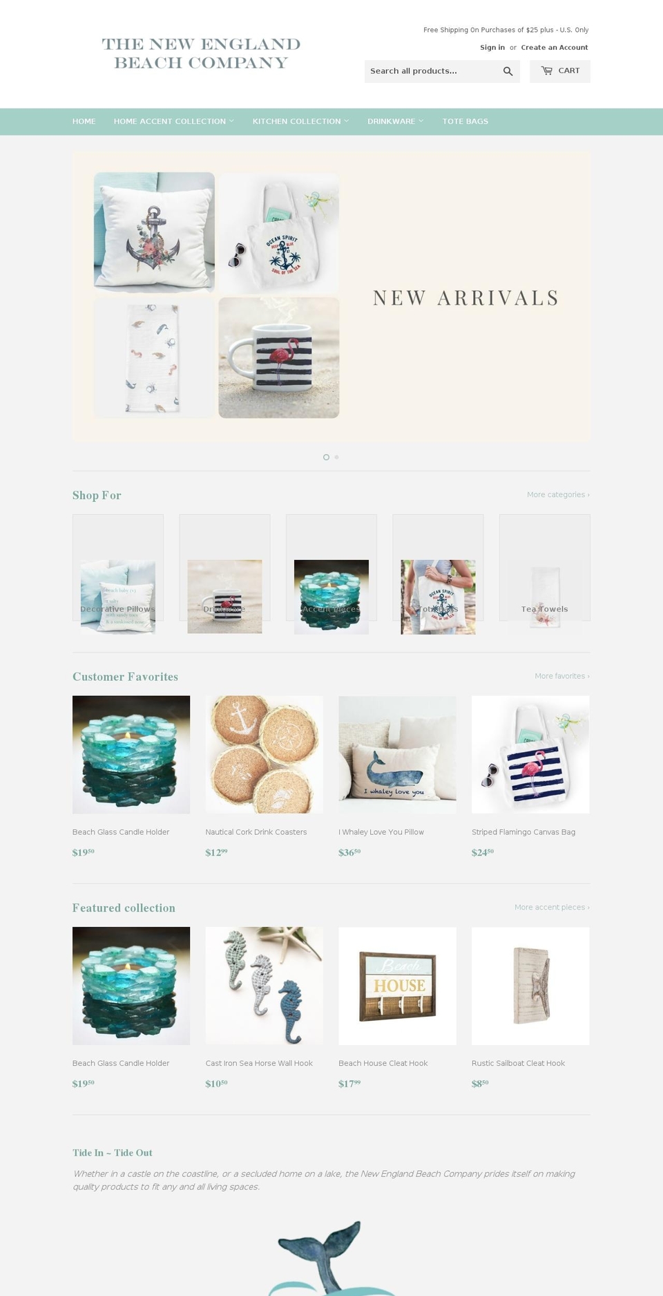 nebeachco.com — Shopify storefront screenshot