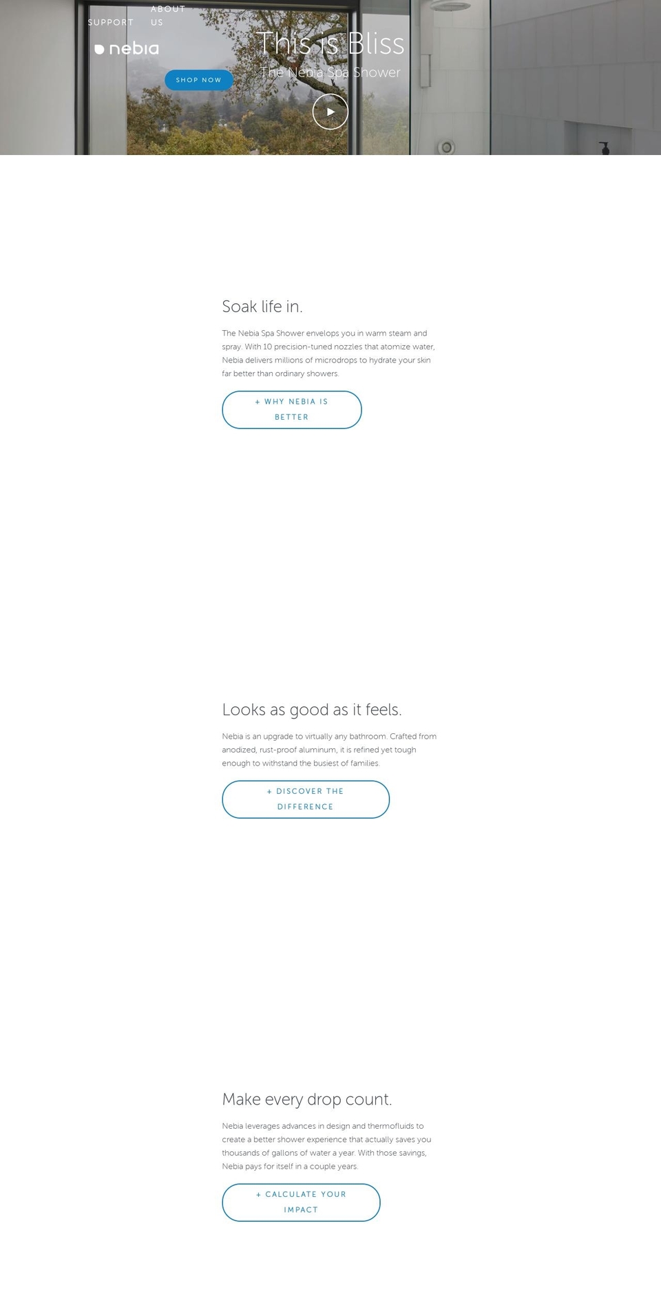 nebia.com shopify website screenshot