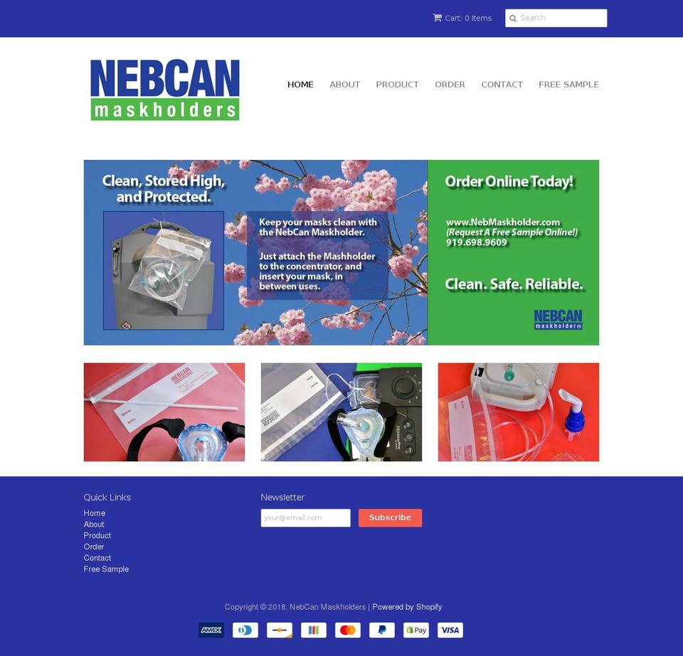 nebmaskholder.com — Shopify storefront screenshot