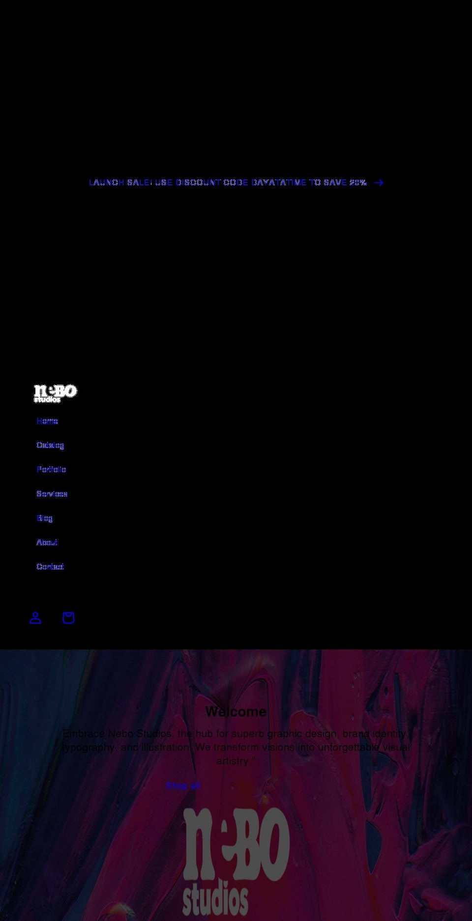 nebostudios.com shopify website screenshot