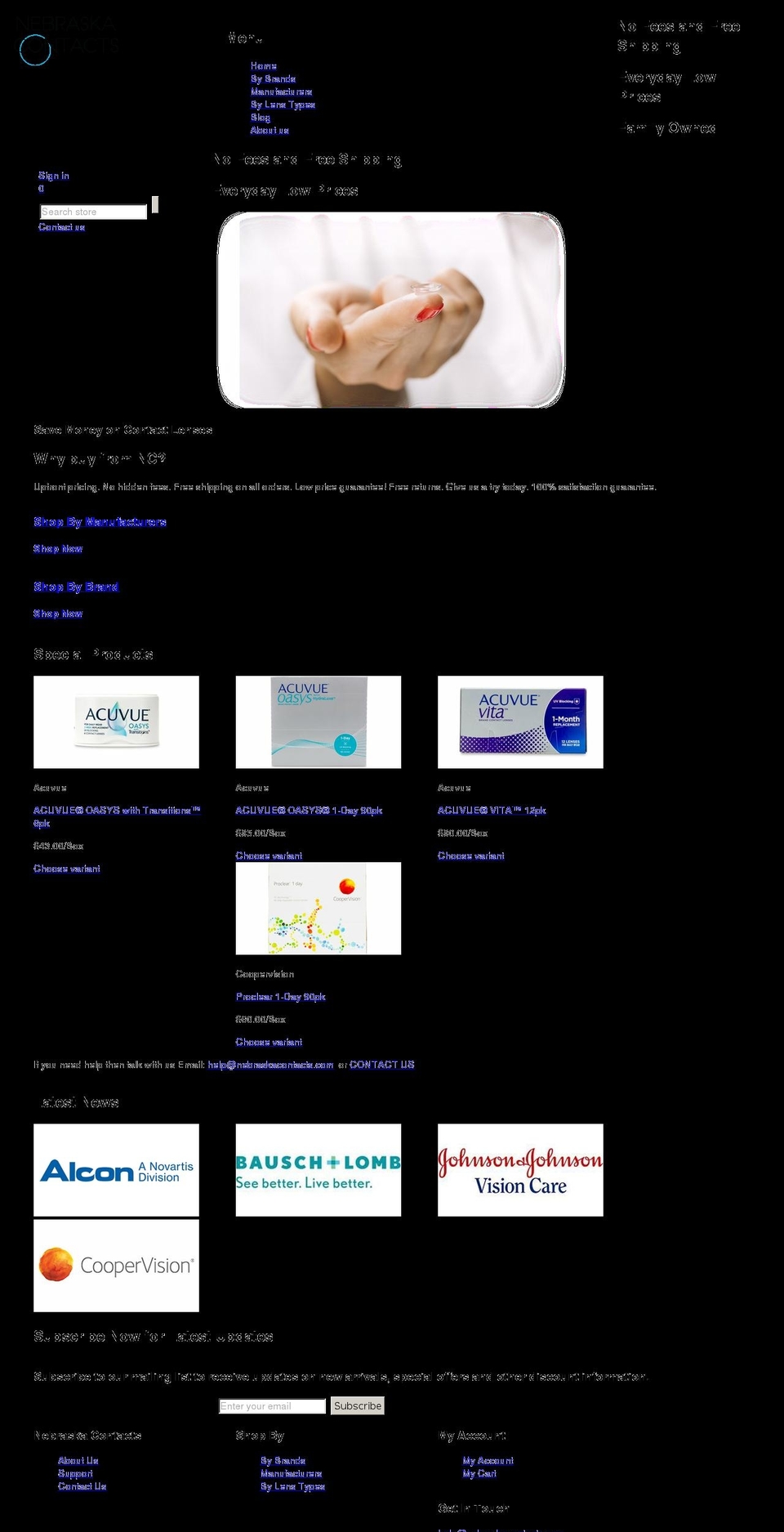 nebraskacontacts.com shopify website screenshot