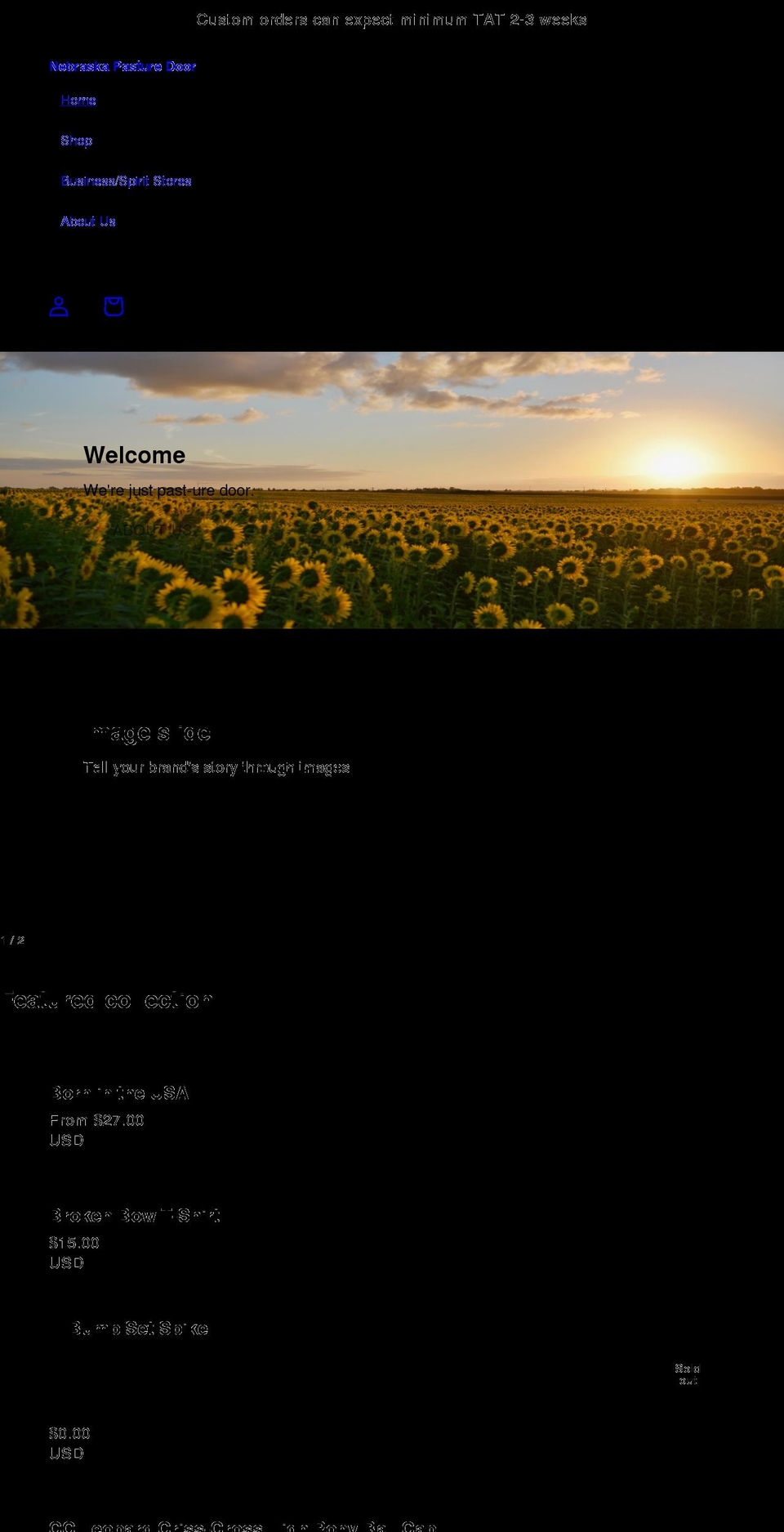 nebraskapasturedoor.com shopify website screenshot