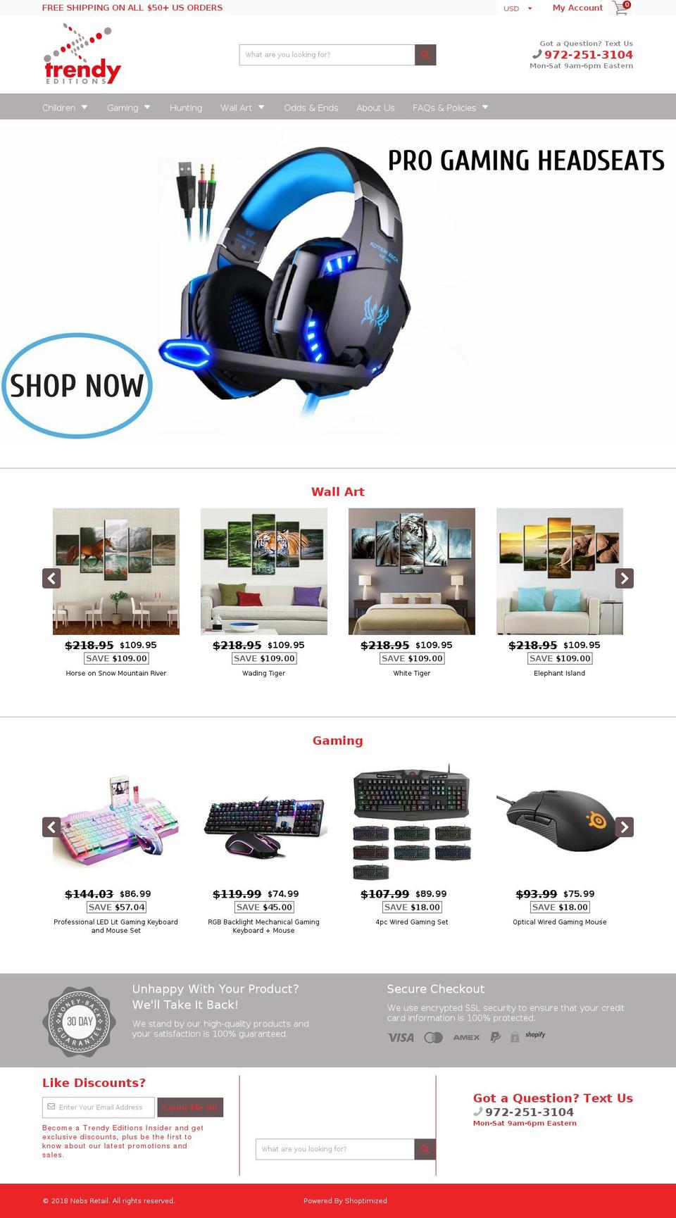 nebsretail.com — Shopify storefront screenshot