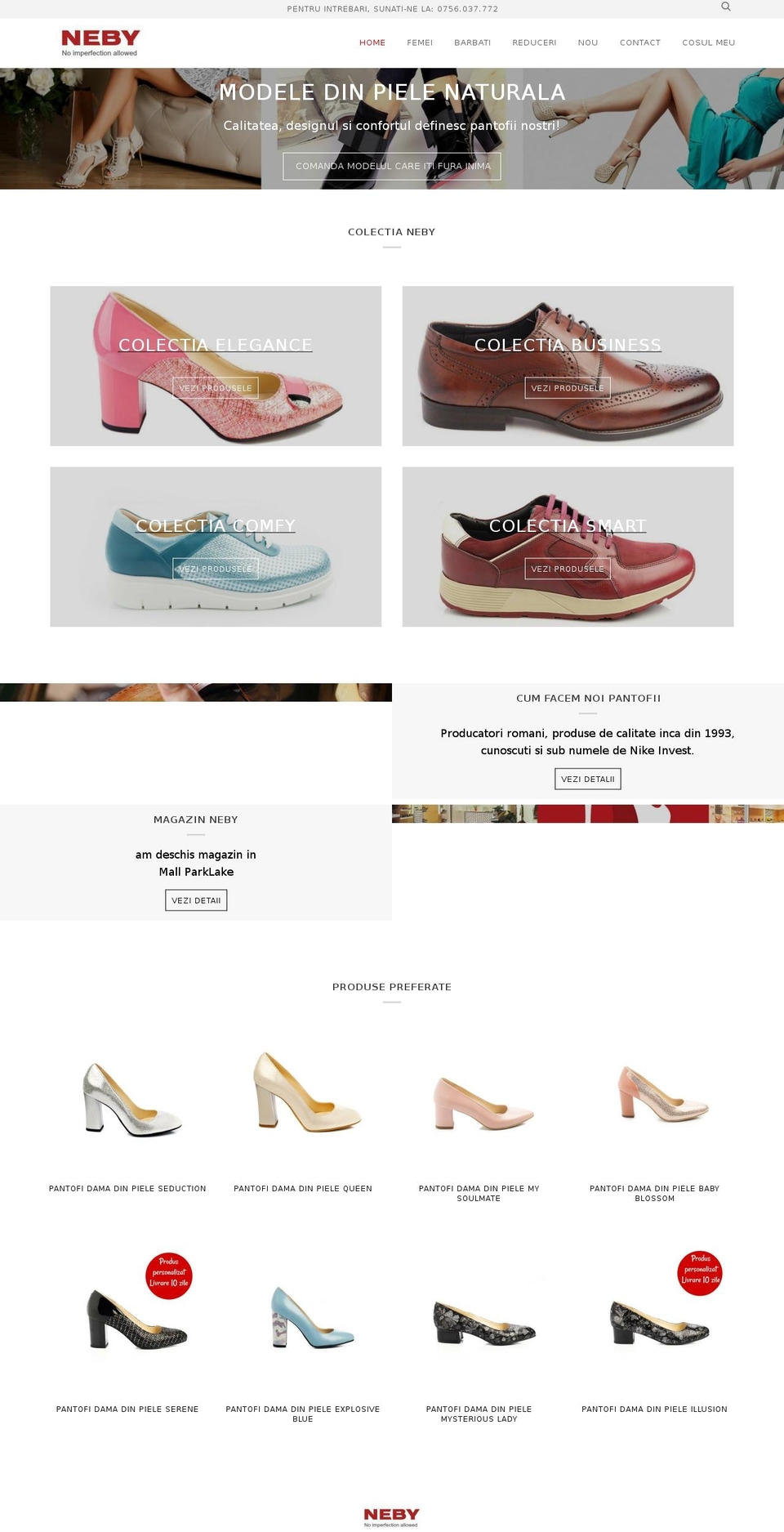 nebyshoes.ro shopify website screenshot