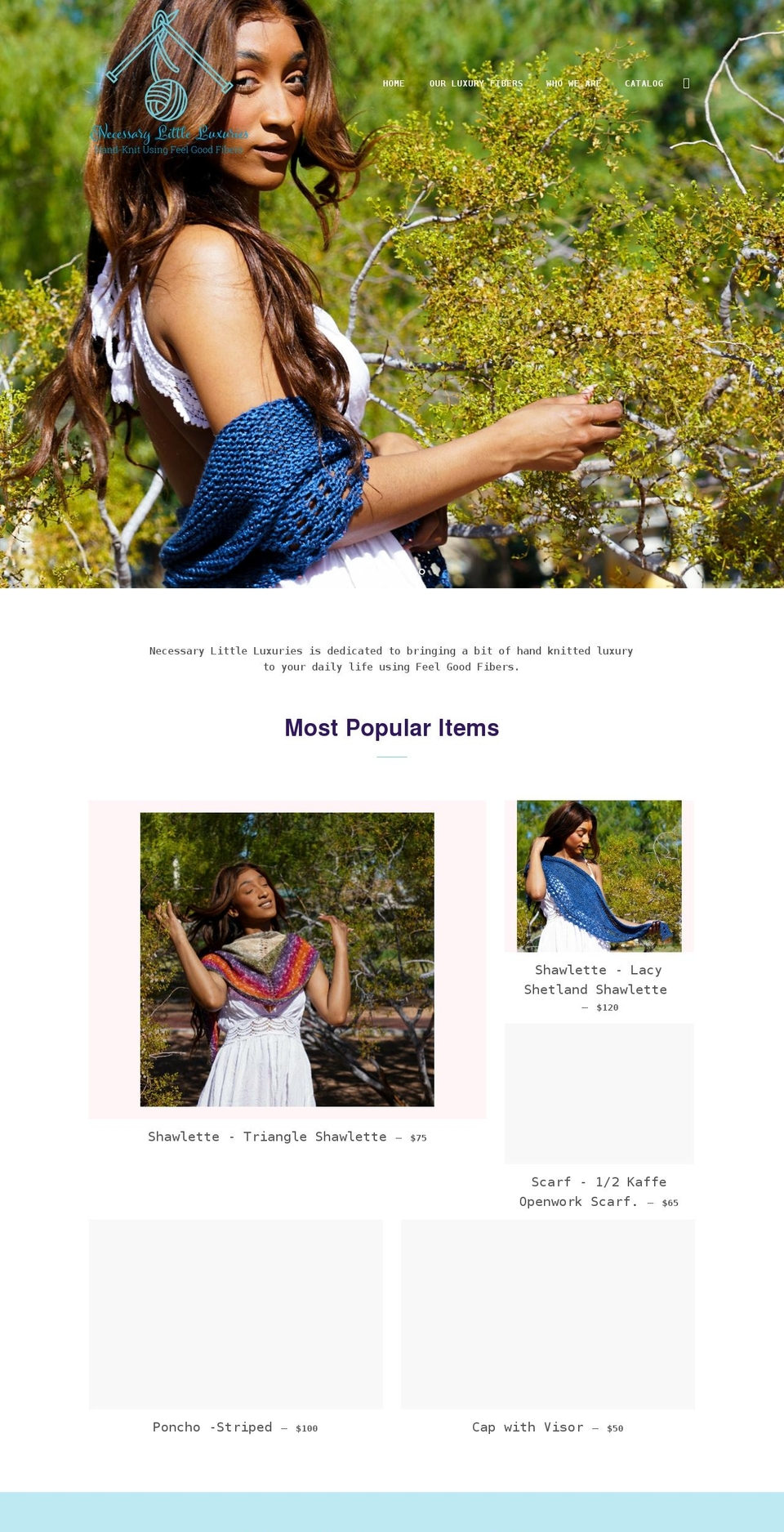 necessarylittleluxuries.com shopify website screenshot