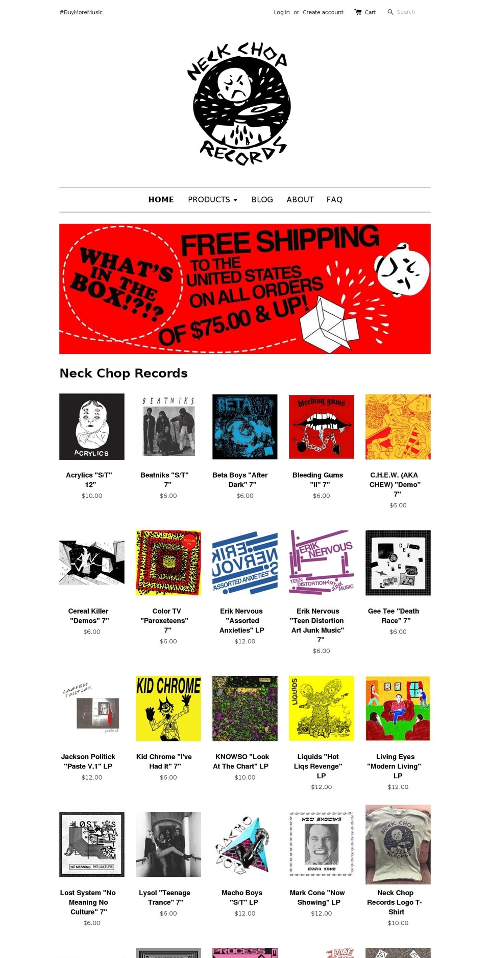 neckchoprecords.com shopify website screenshot