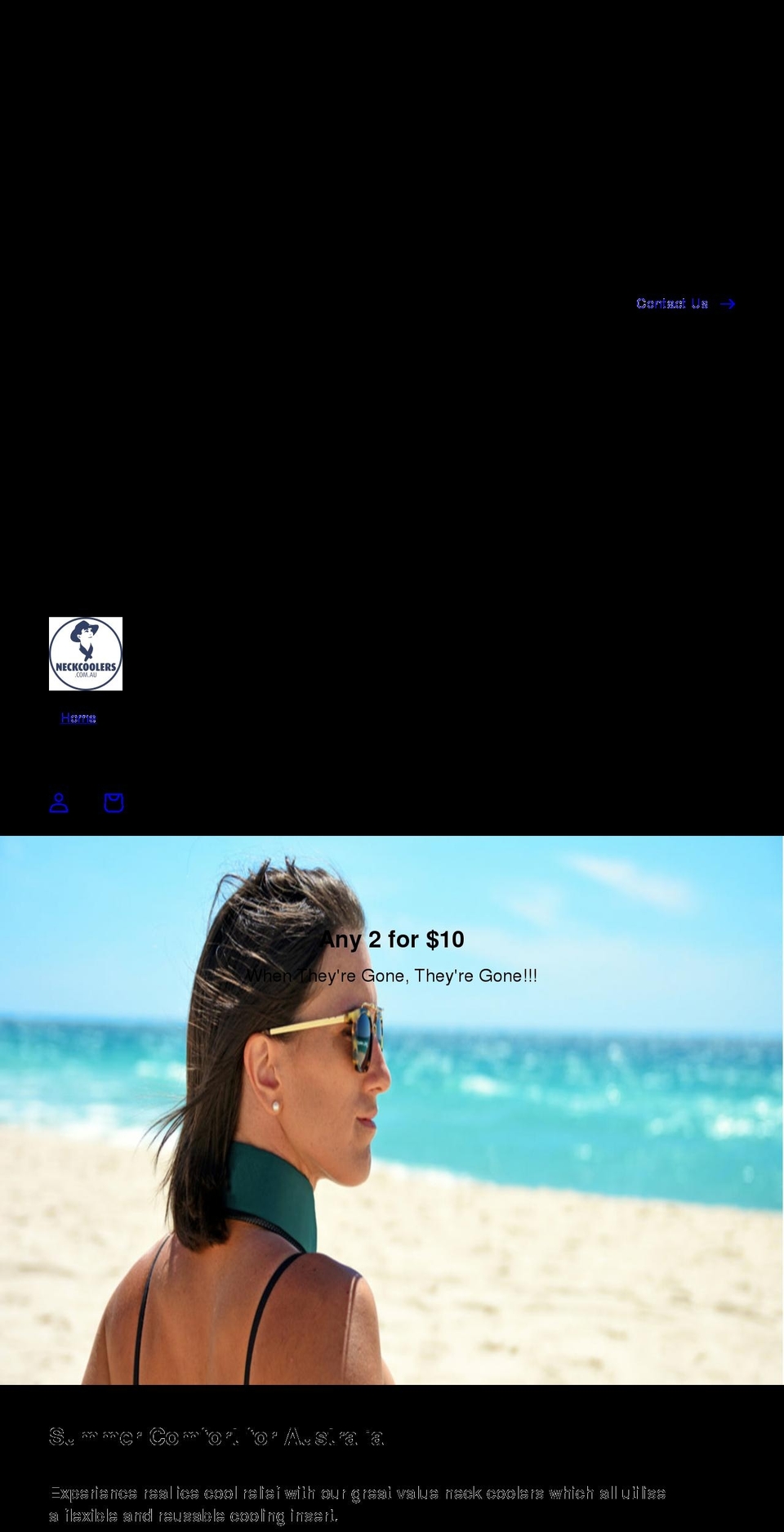 neckcoolers.com.au shopify website screenshot