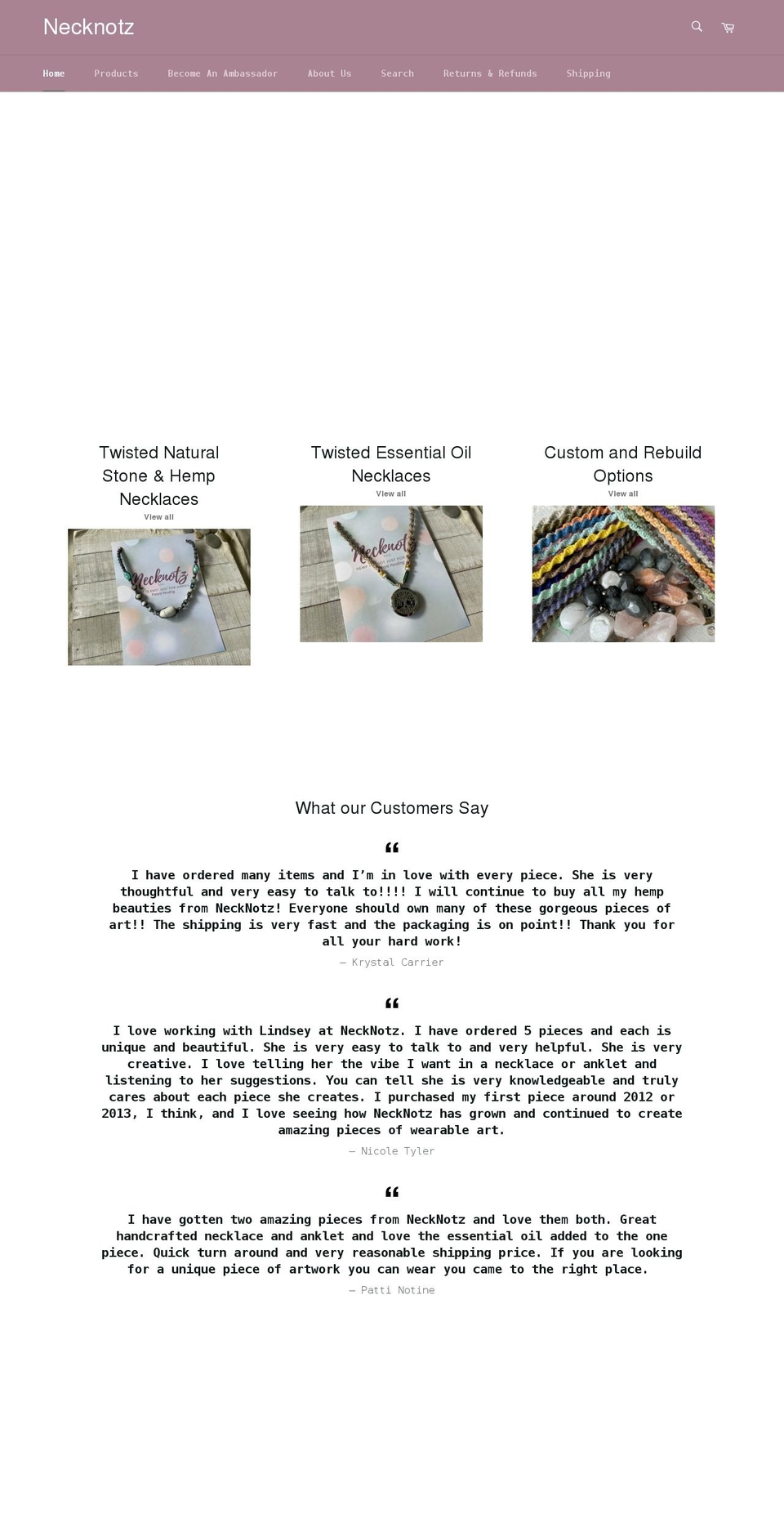 necknotz.com shopify website screenshot