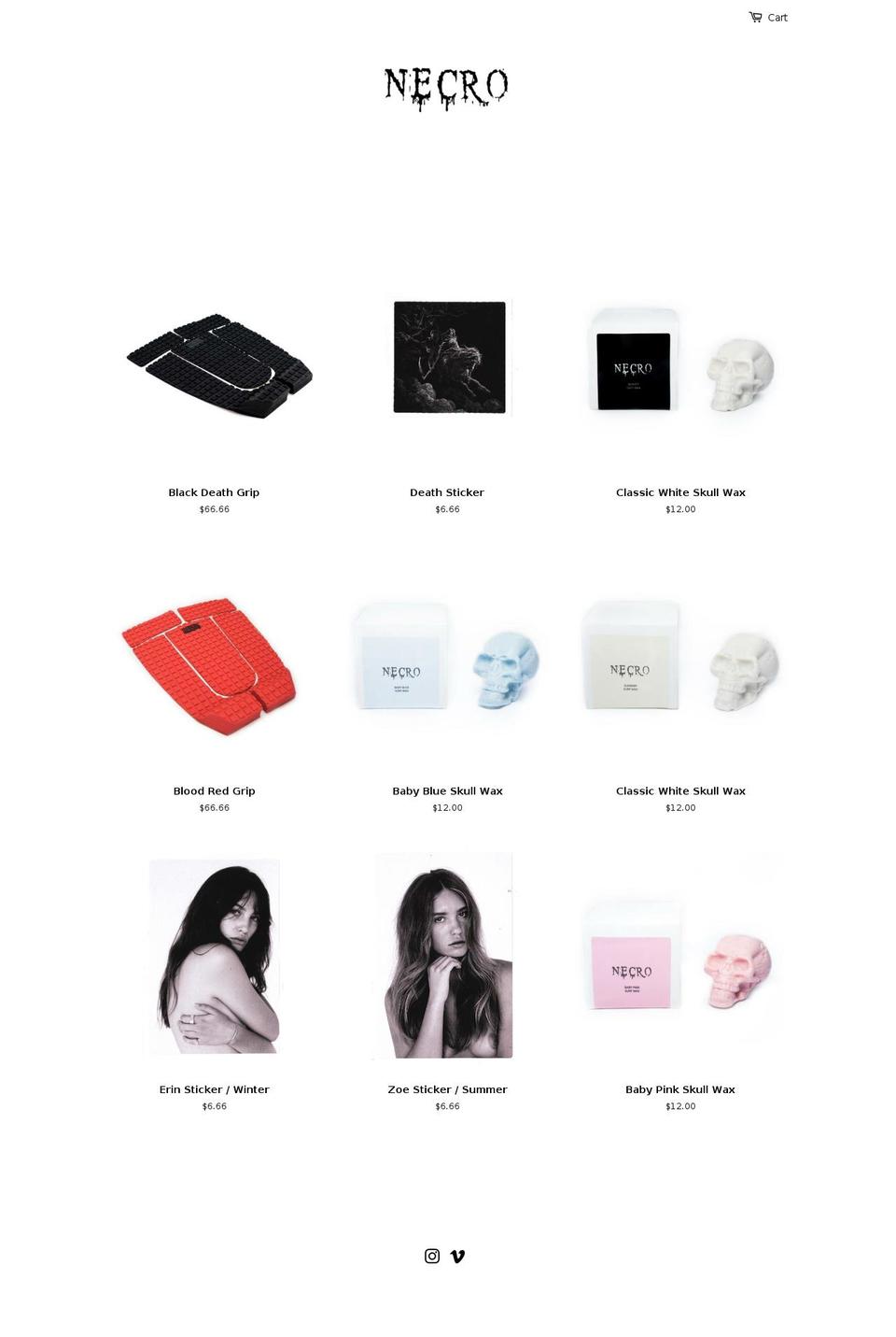 necrosurf.com shopify website screenshot