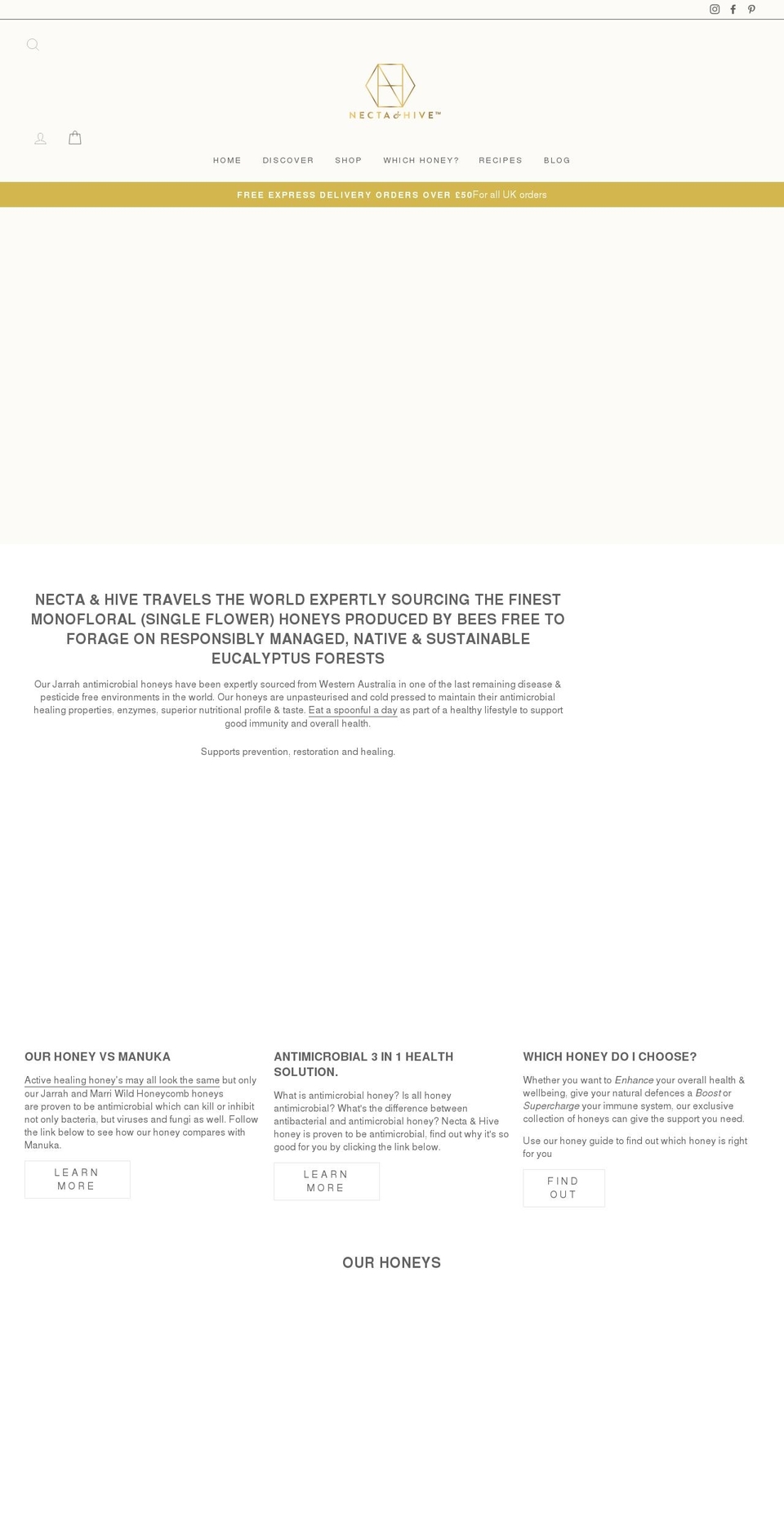 nectahive.com shopify website screenshot