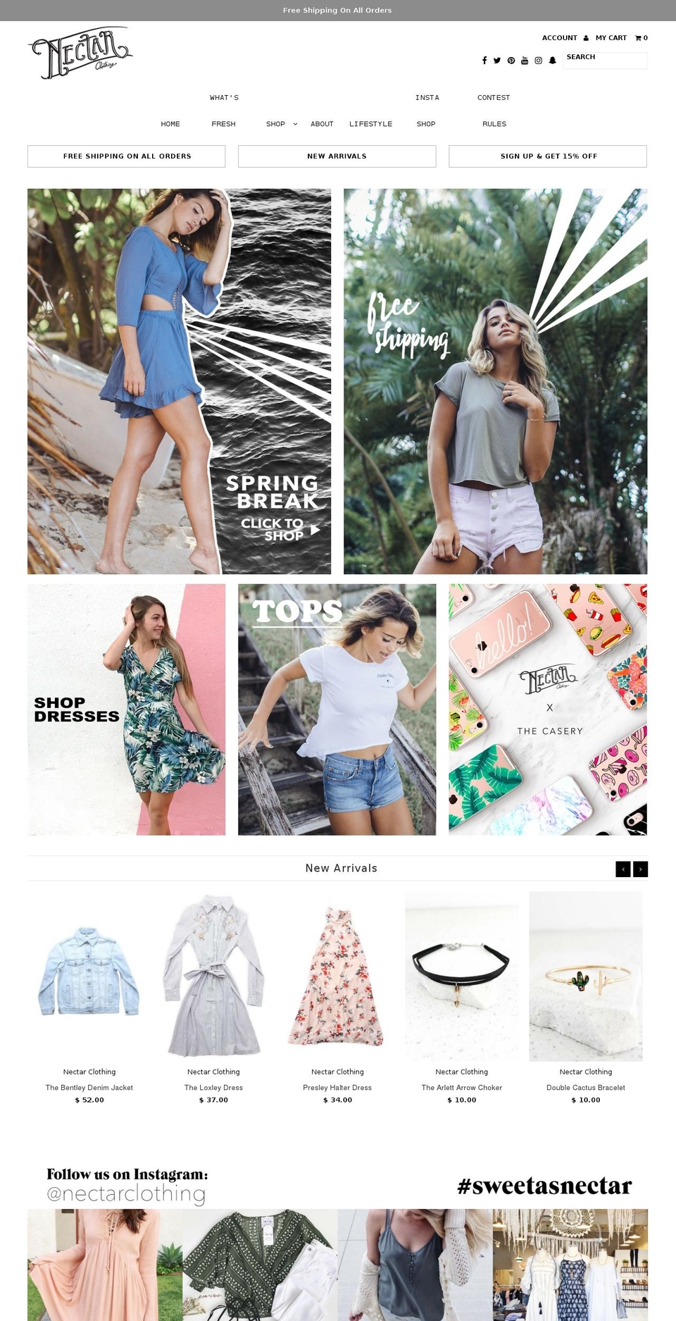 nectarclothing.com shopify website screenshot