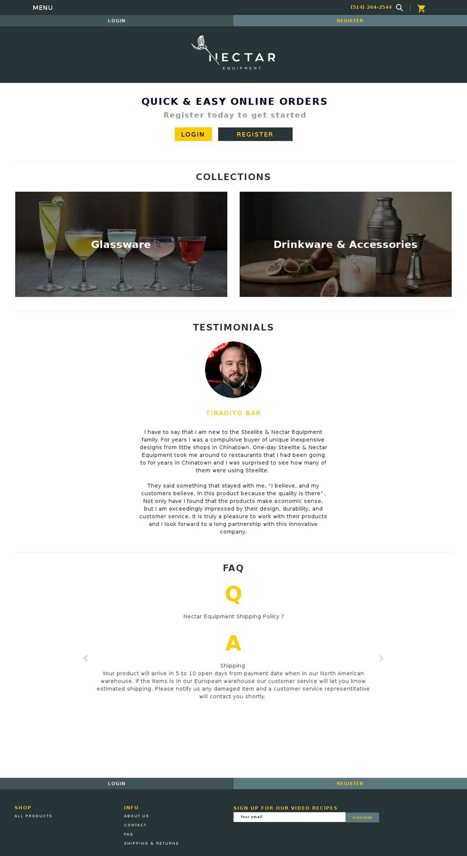 nectarequipment.com — Shopify storefront screenshot