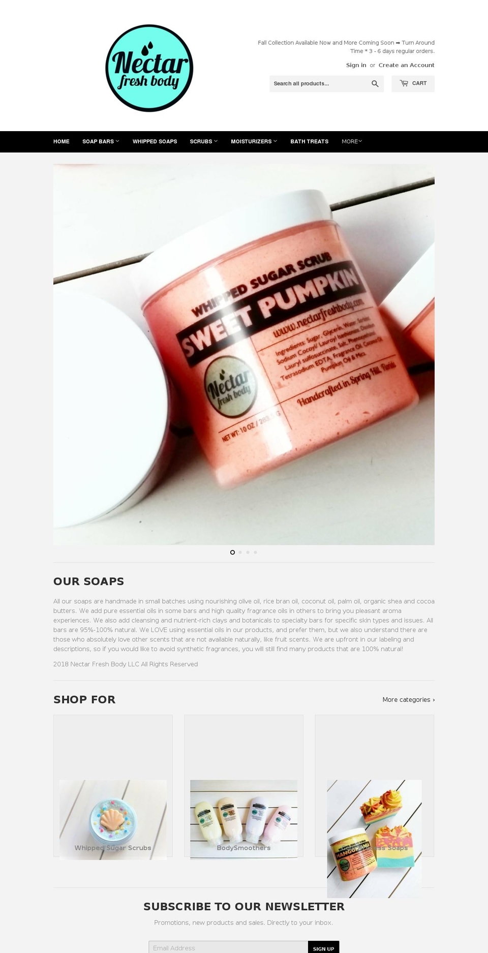 nectarfreshbody.com — Shopify storefront screenshot