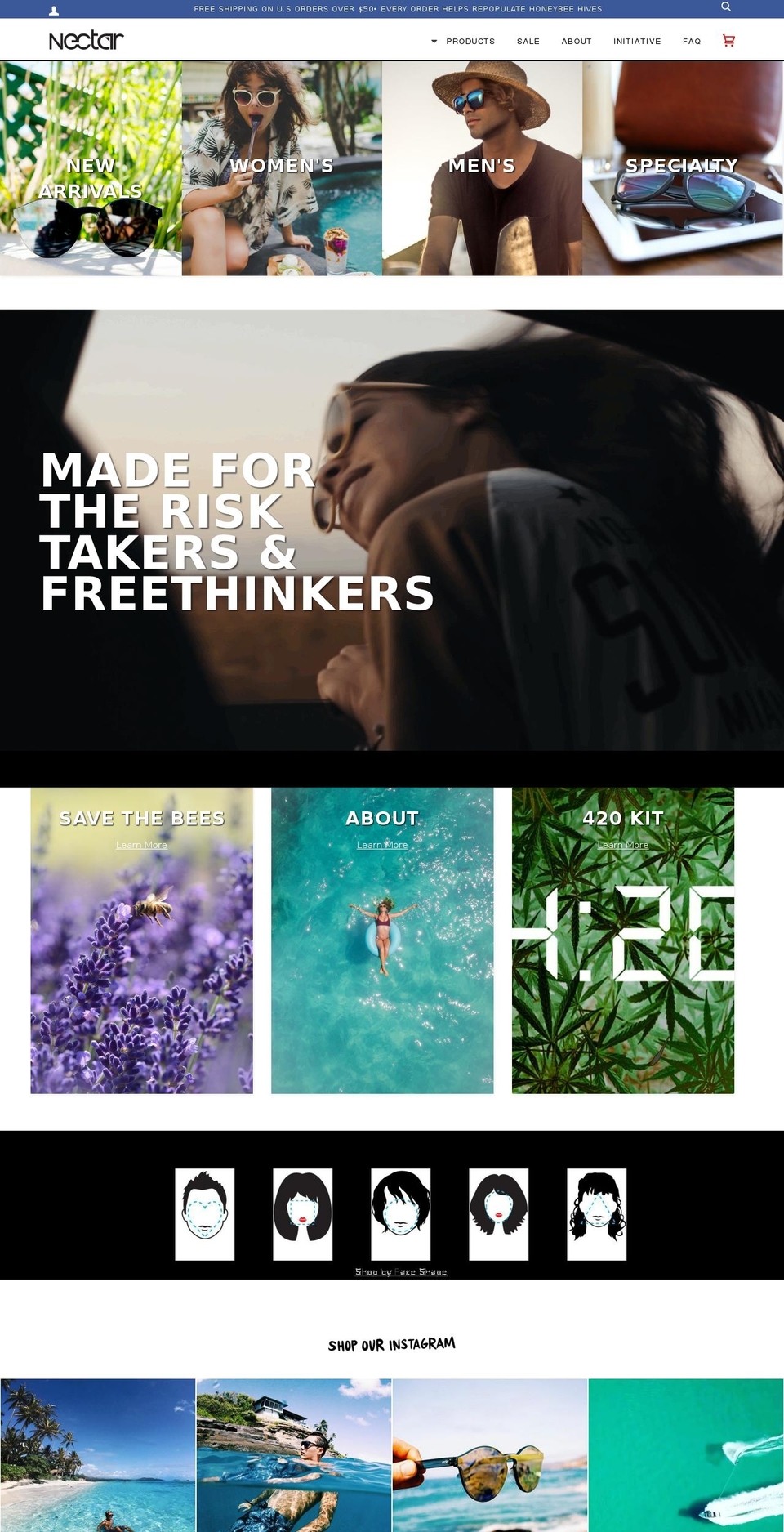 nectarshades.com — Shopify storefront screenshot