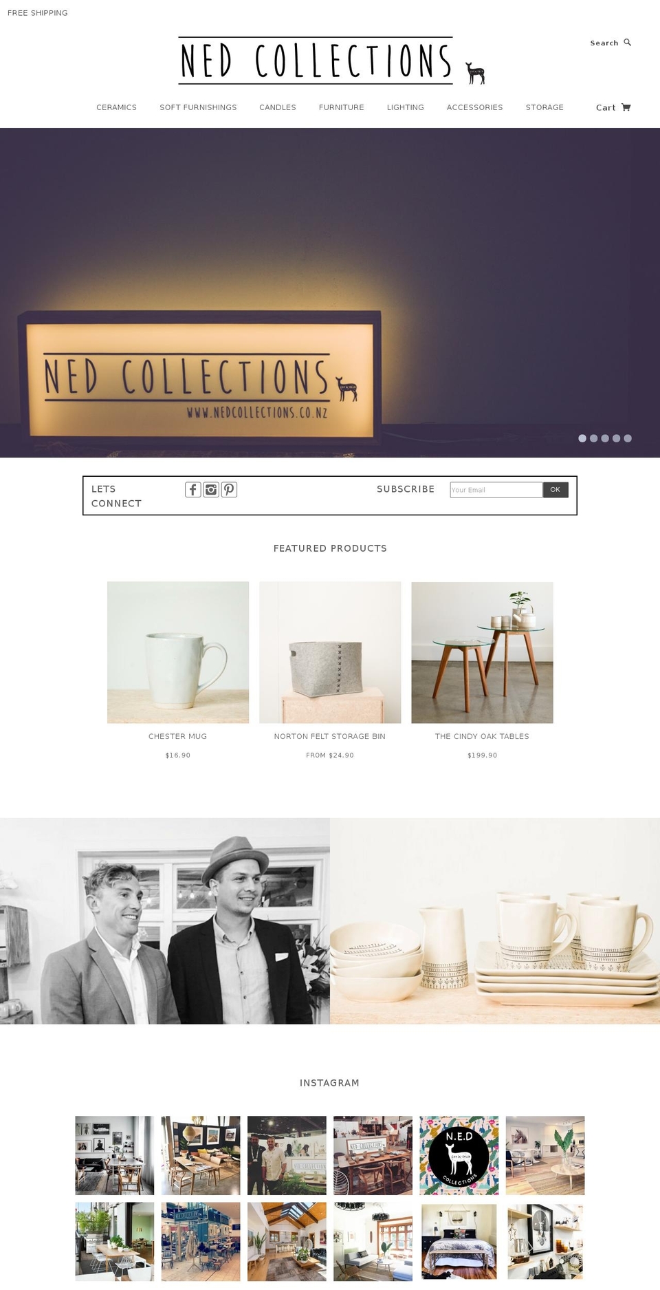 nedcollections.co.nz shopify website screenshot