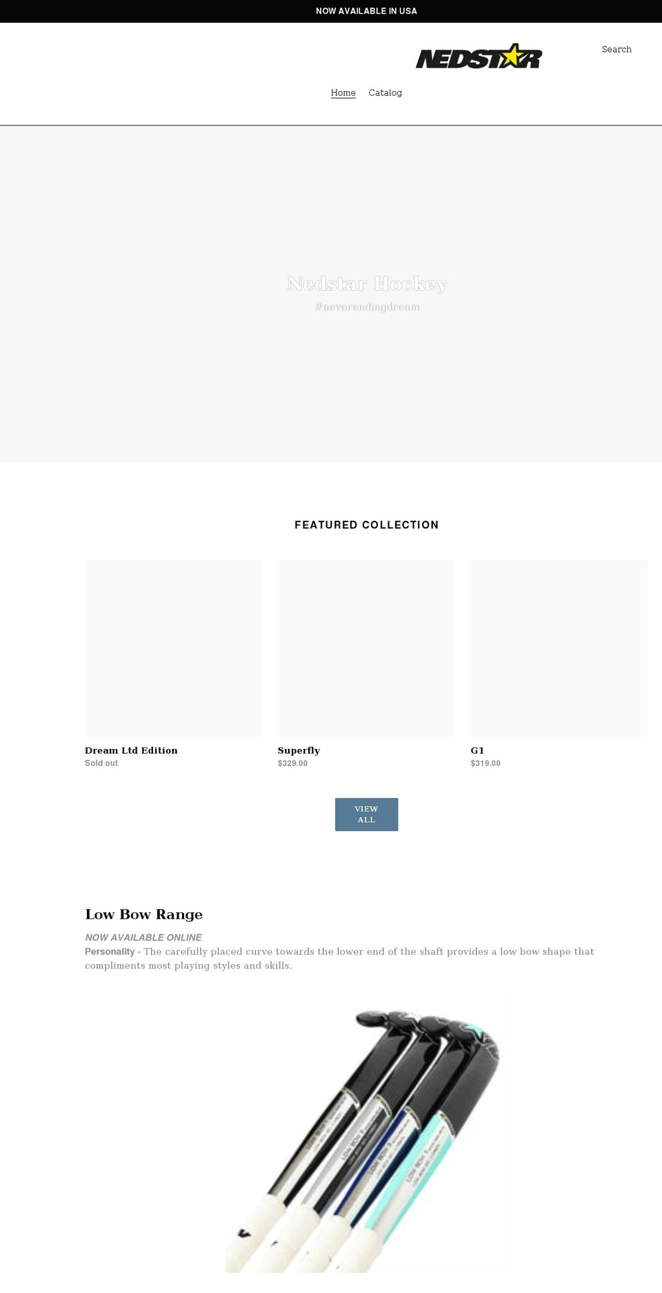 nedstarhockeyusa.com shopify website screenshot