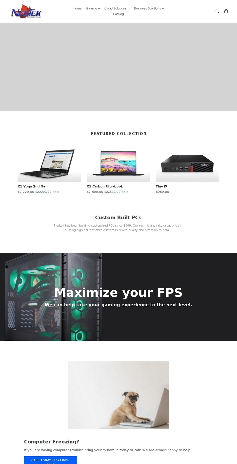 nedtek.ca shopify website screenshot