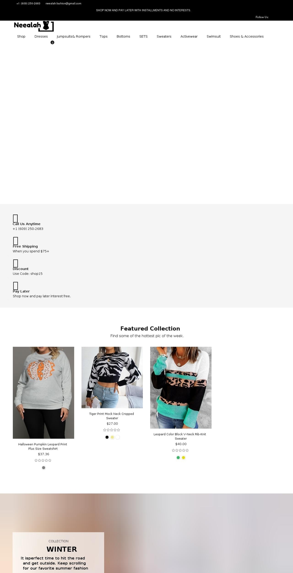 neealah.com shopify website screenshot