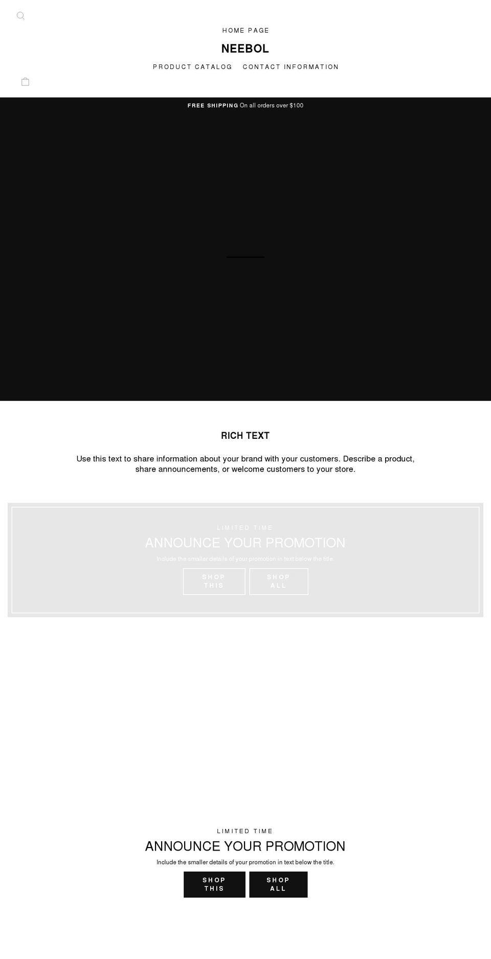 neebol.com shopify website screenshot