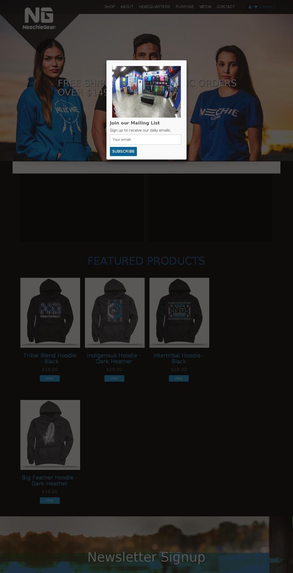 neechiegear.ca shopify website screenshot