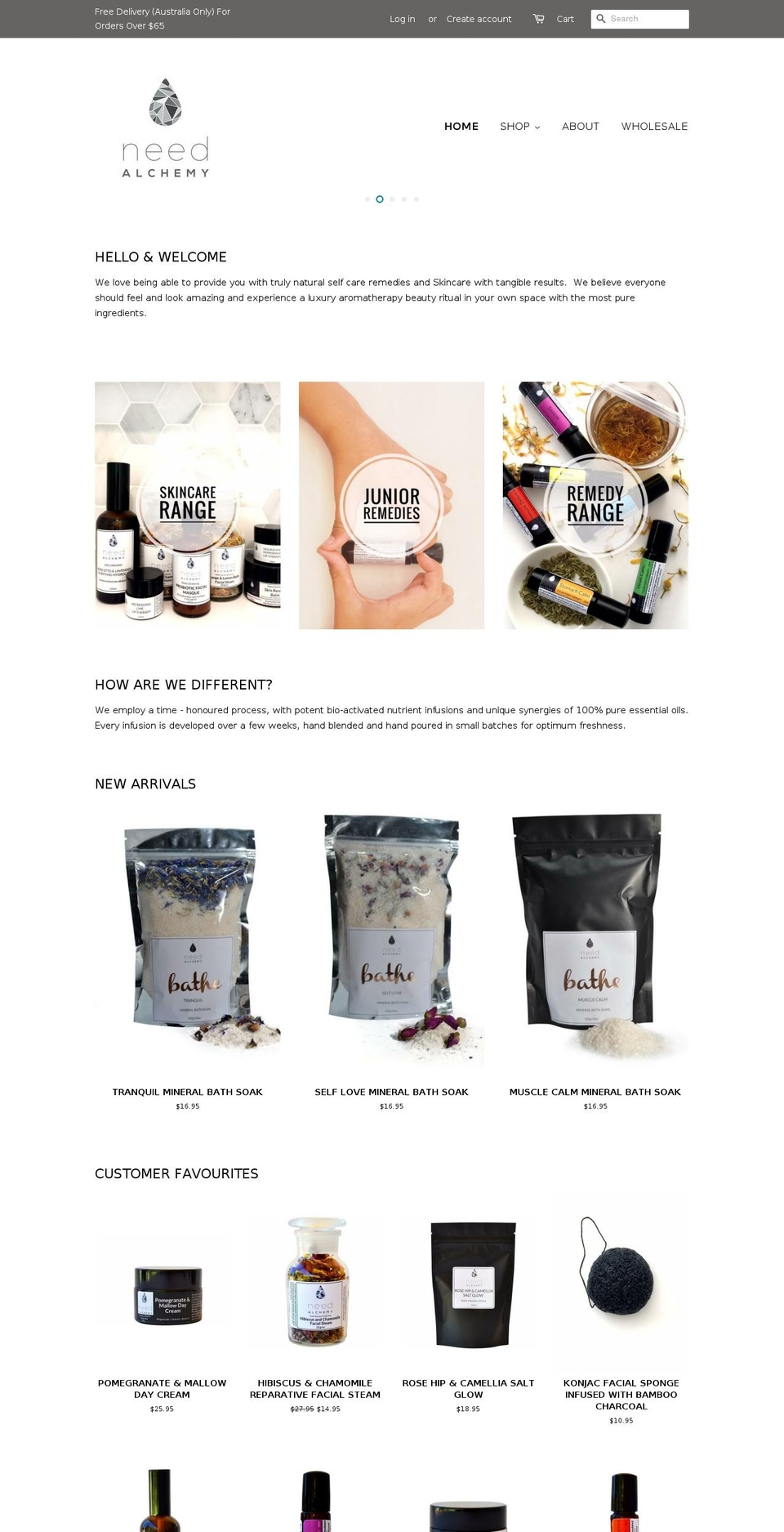 needalchemy.com shopify website screenshot