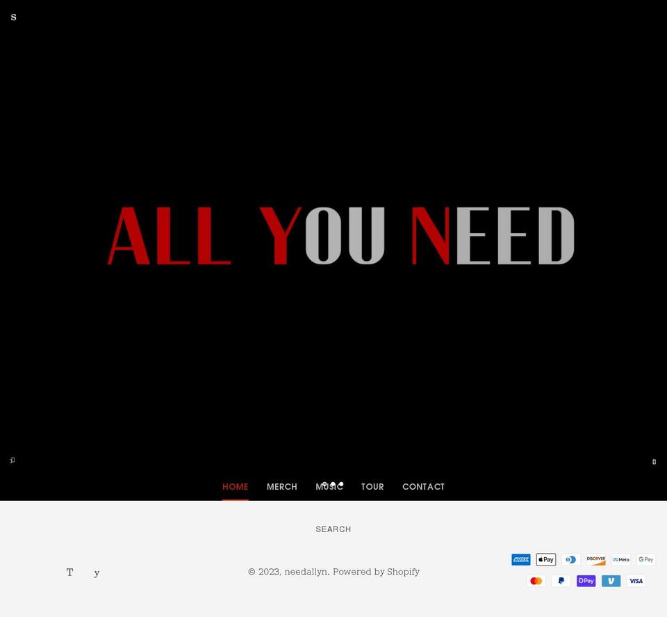 needallyn.com shopify website screenshot
