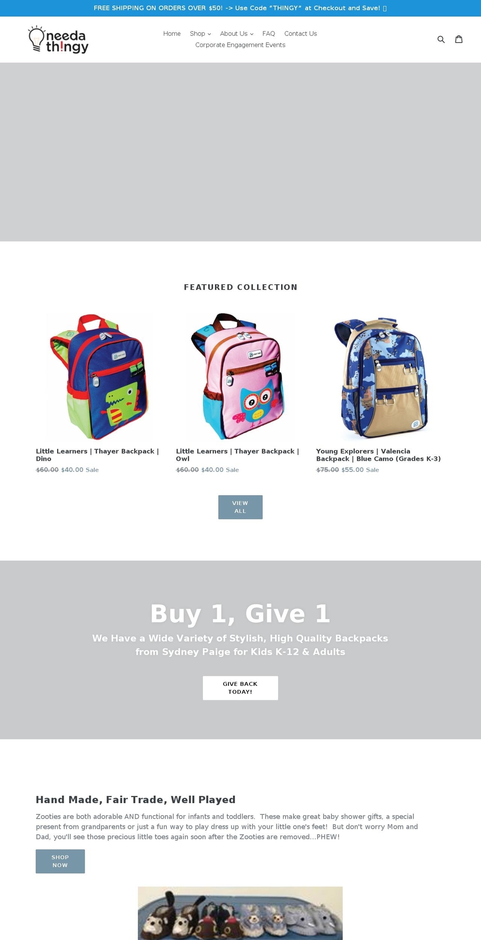 needathingy.com — Shopify storefront screenshot