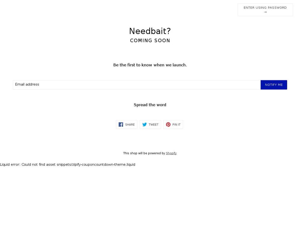 needbait.com — Shopify storefront screenshot