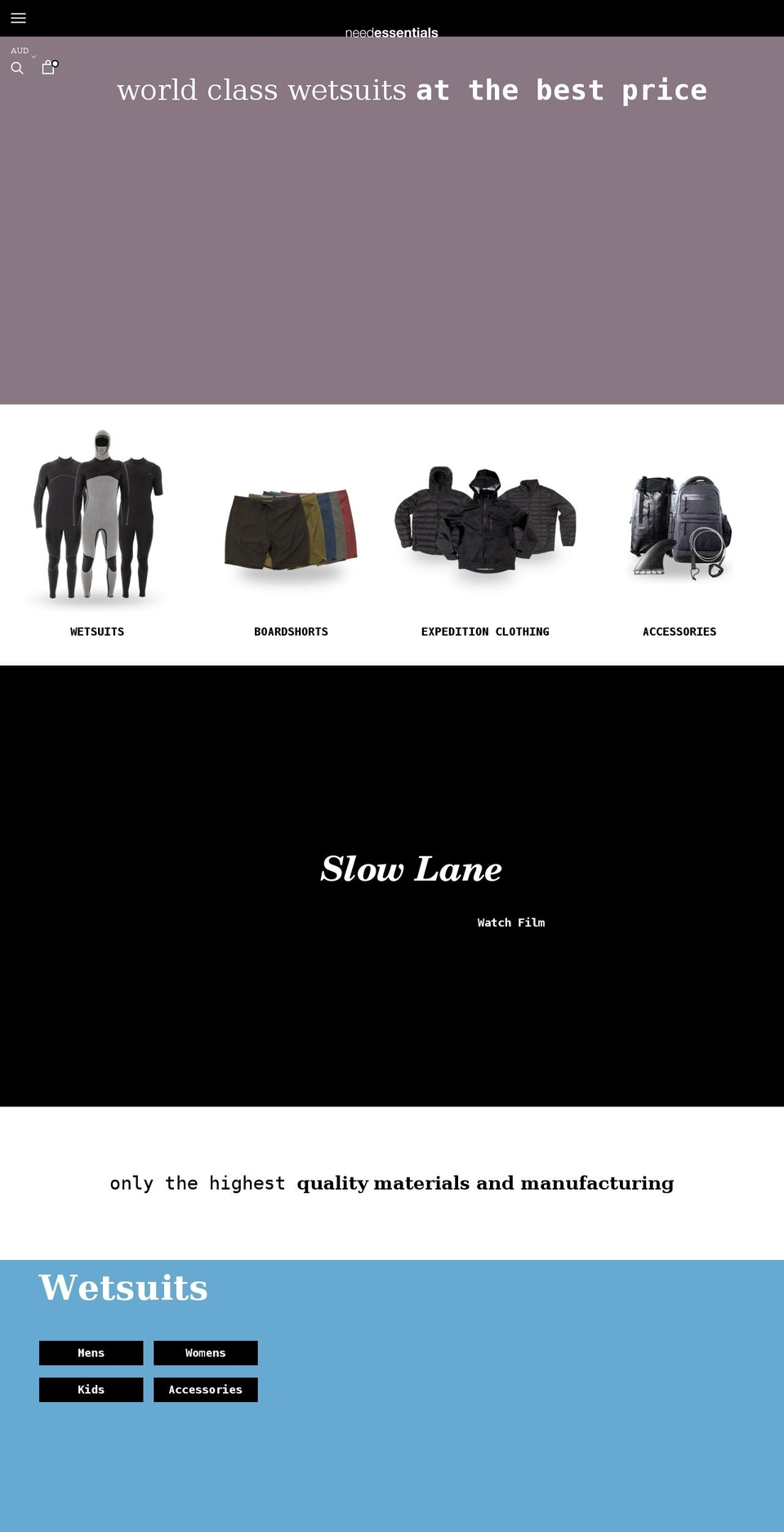 needessentials.com — Shopify storefront screenshot