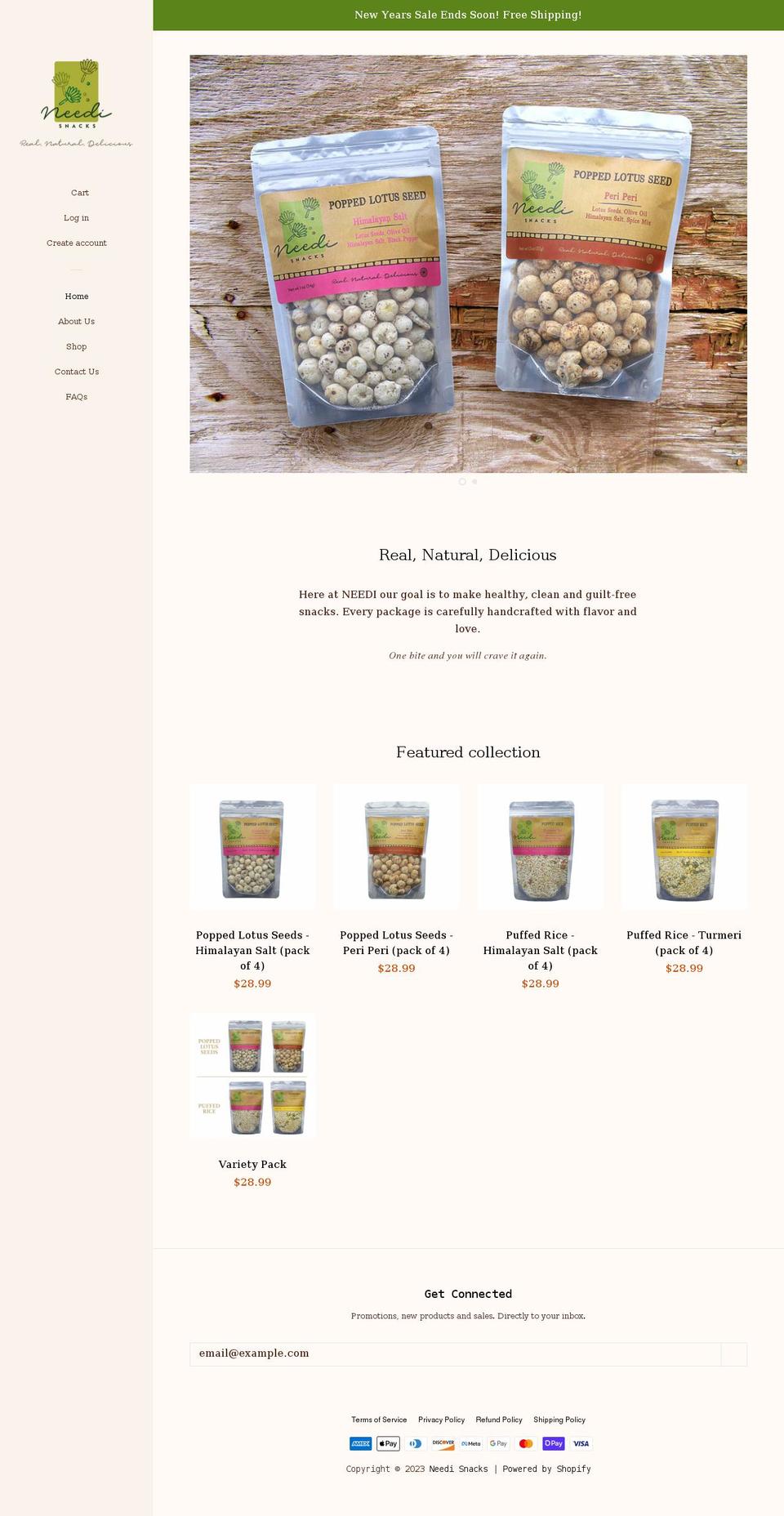 needisnacks.com shopify website screenshot