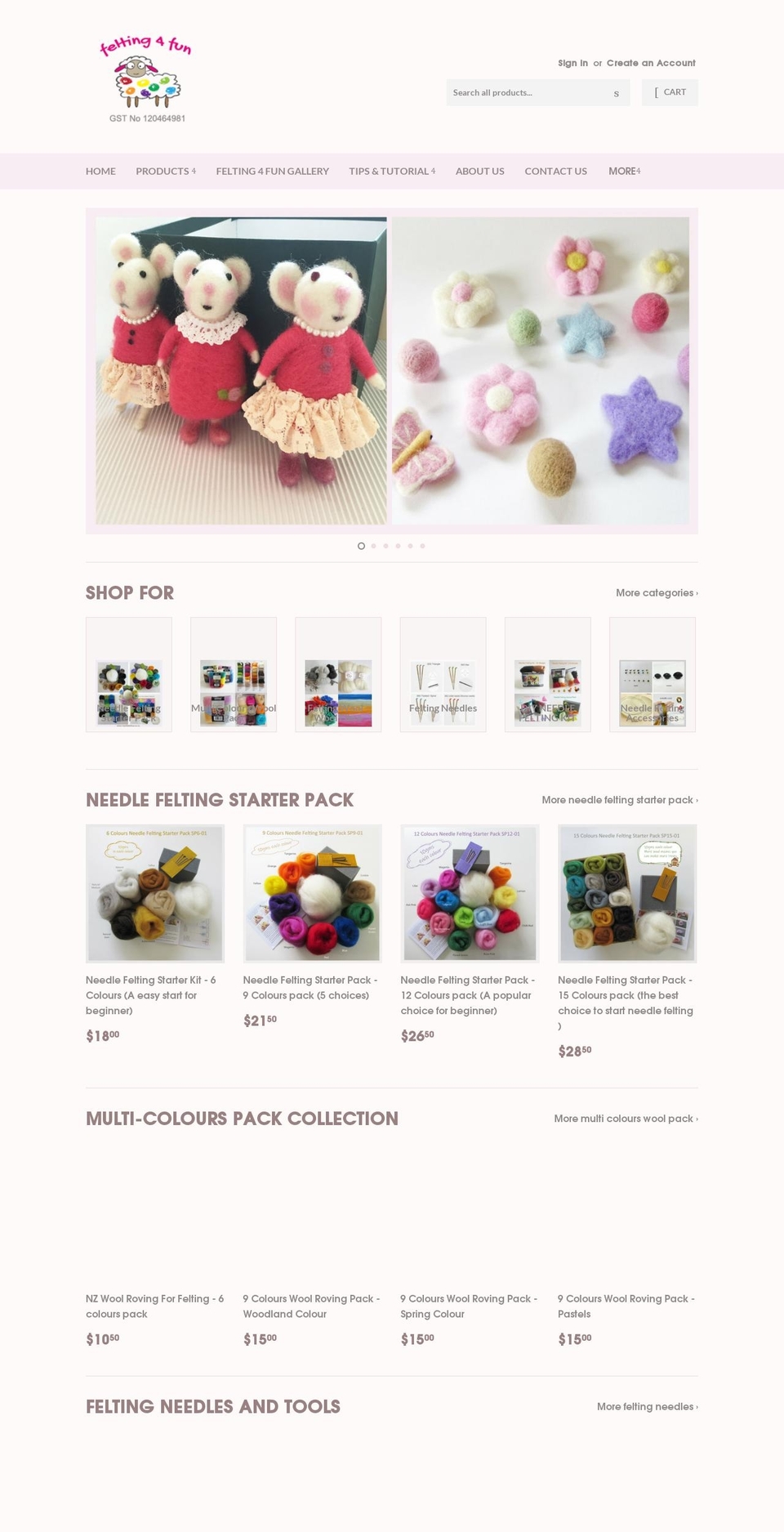 needlefelting.co.nz shopify website screenshot