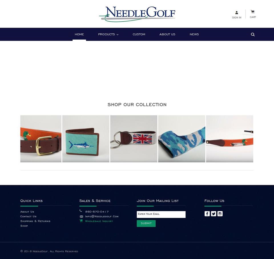 needlegolf.com — Shopify storefront screenshot