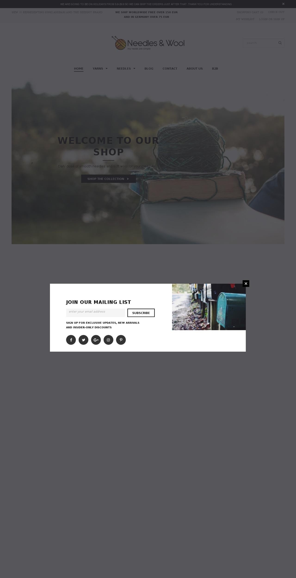 needles-and-wool.com — Shopify storefront screenshot